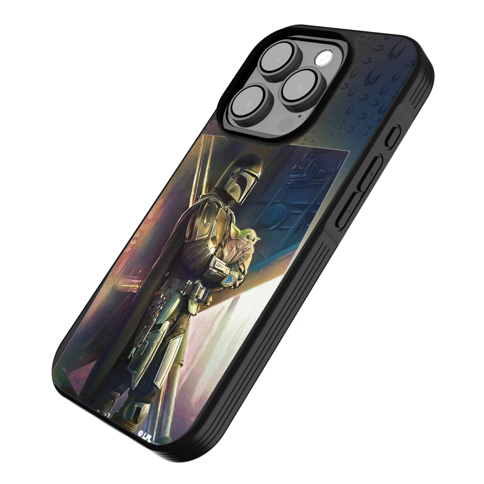 Star Wars: The Mandalorian Din Djarin Portrait iPhone Bump Phone Case for Apple iPhone - Isometric View
