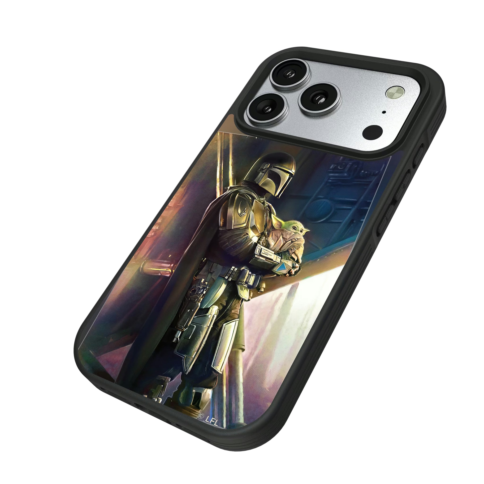 Star Wars: The Mandalorian Din Djarin Portrait iPhone Bump Phone Case for Apple iPhone - Isometric View#Device_iPhone 17 Pro