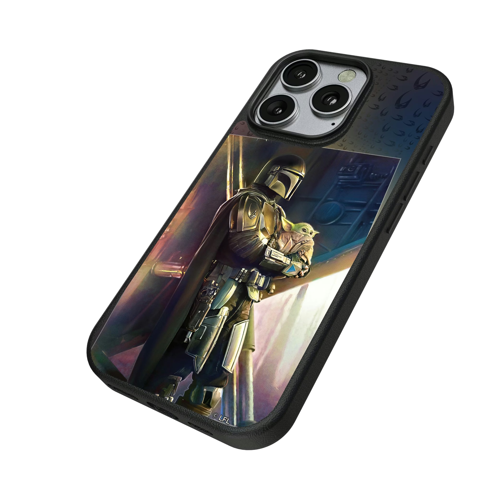 Star Wars: The Mandalorian Din Djarin Portrait iPhone MagSafe Compatible Phone Case for Apple iPhone - Isometric View