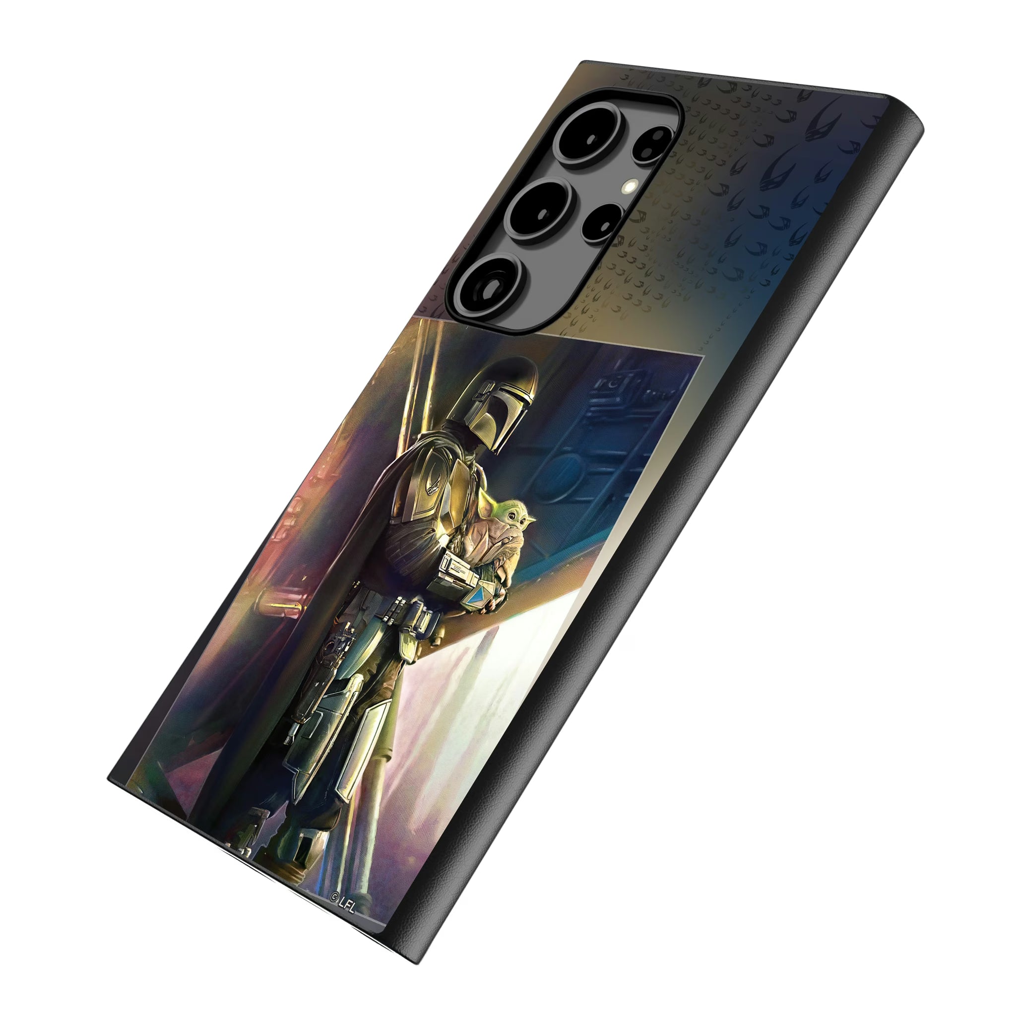 Star Wars: The Mandalorian Din Djarin Portrait Galaxy MagSafe Compatible Phone Case for Samsung Galaxy - Isometric View