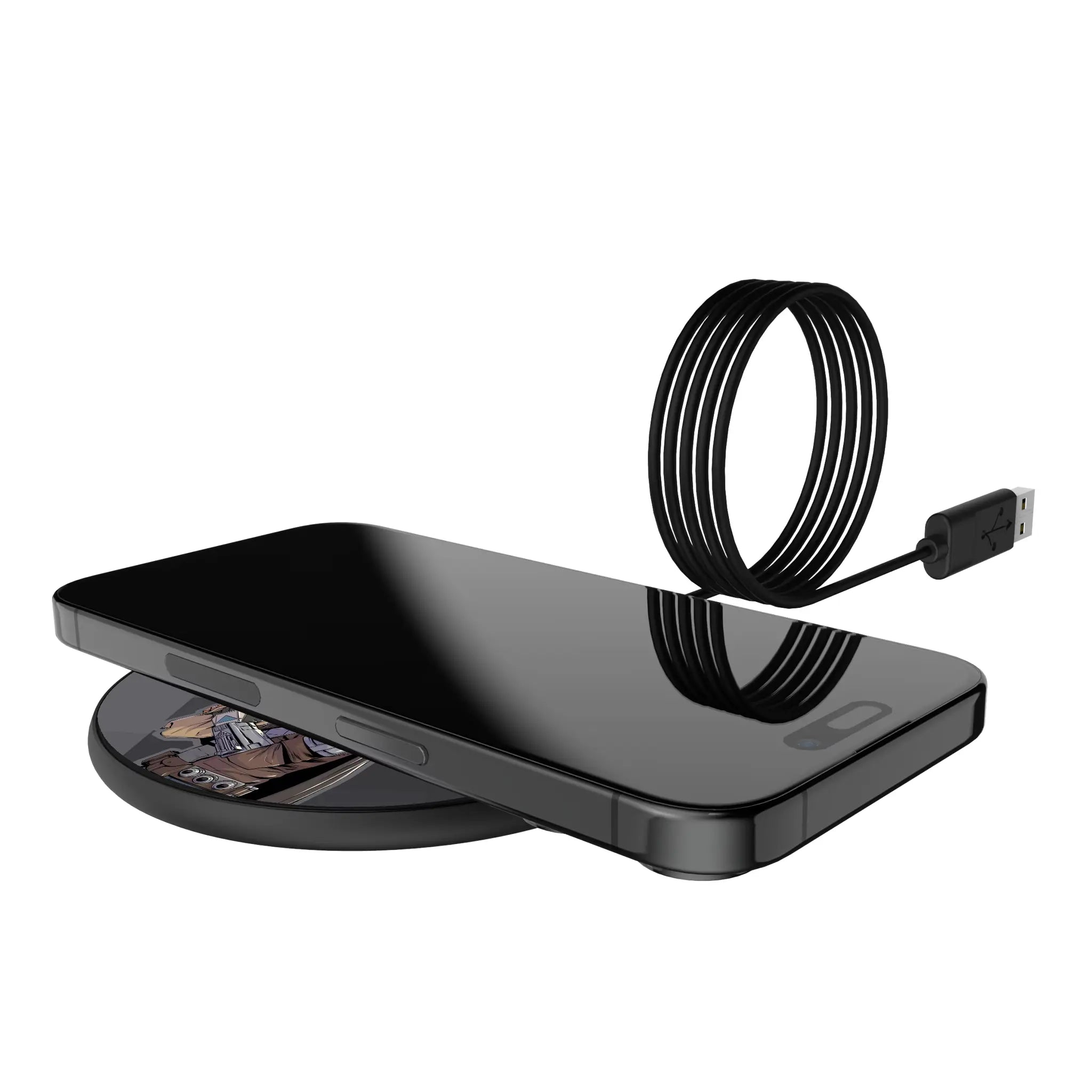Star Wars: The Mandalorian Grogu and Din Djarin Color Block 15-Watt Wireless Charger - Lifestyle