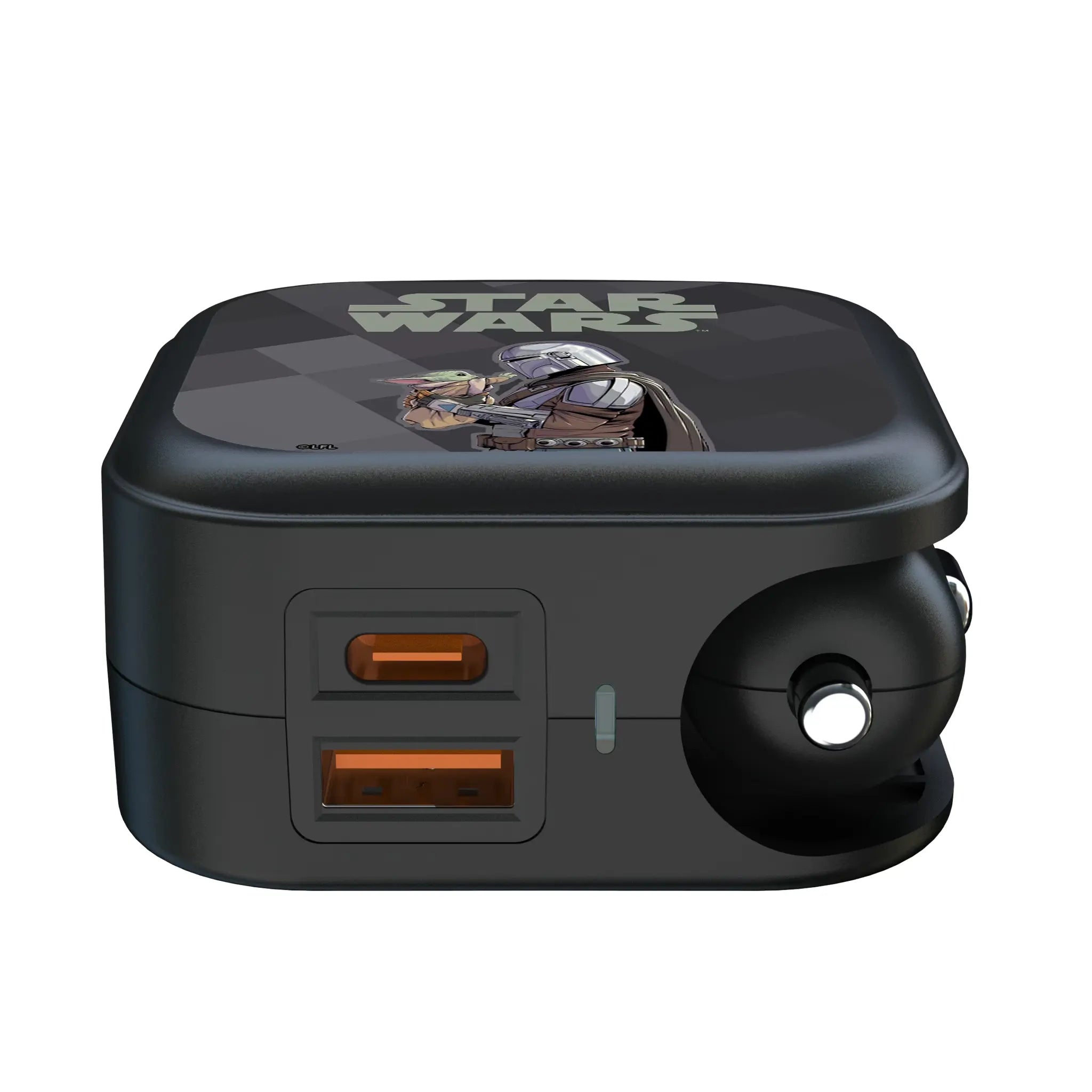 Star Wars: The Mandalorian Grogu and Din Djarin Color Block 2 in 1 USB A/C Charger