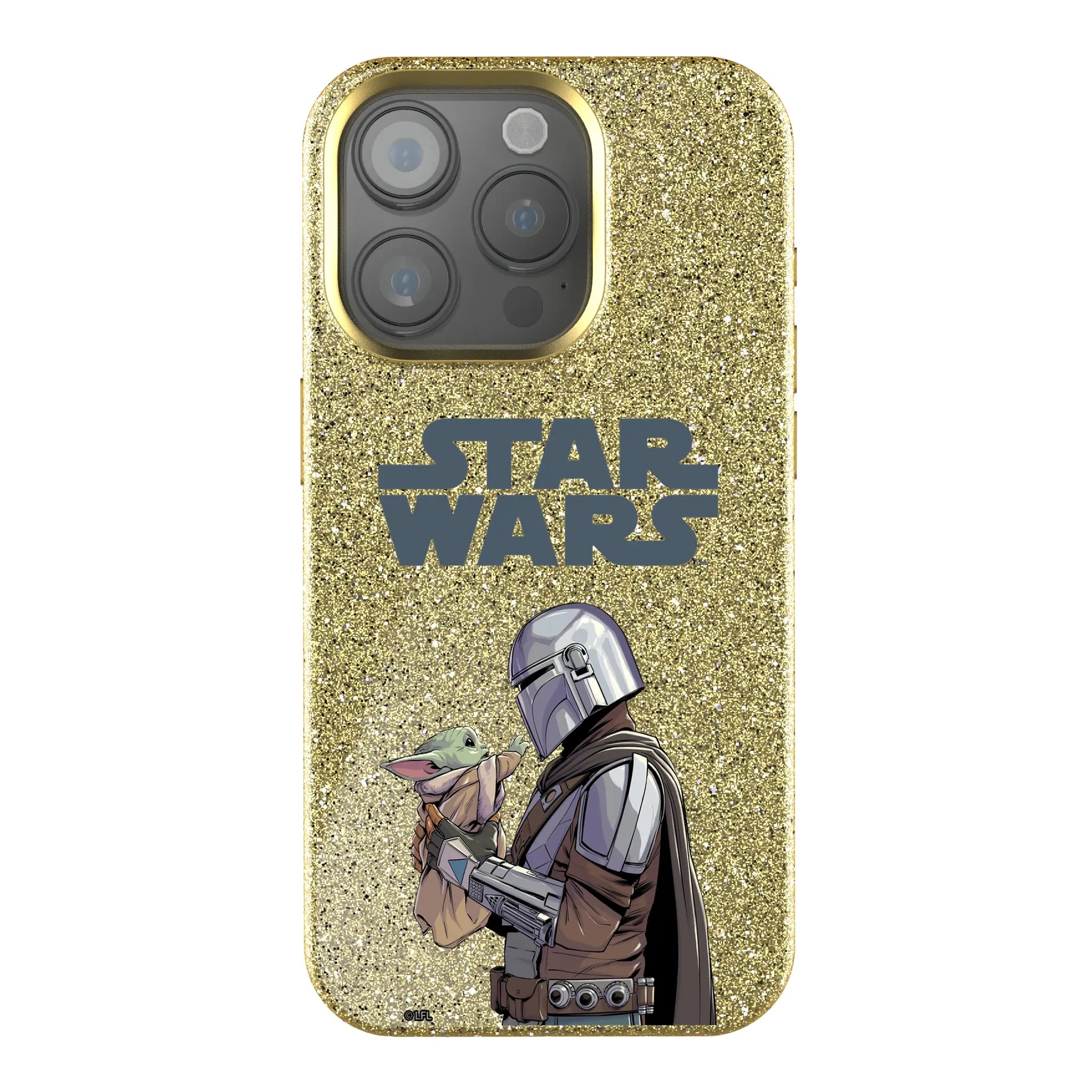 Star Wars: The Mandalorian Grogu and Din Djarin Color Block iPhone Bling Phone Case for Apple iPhone