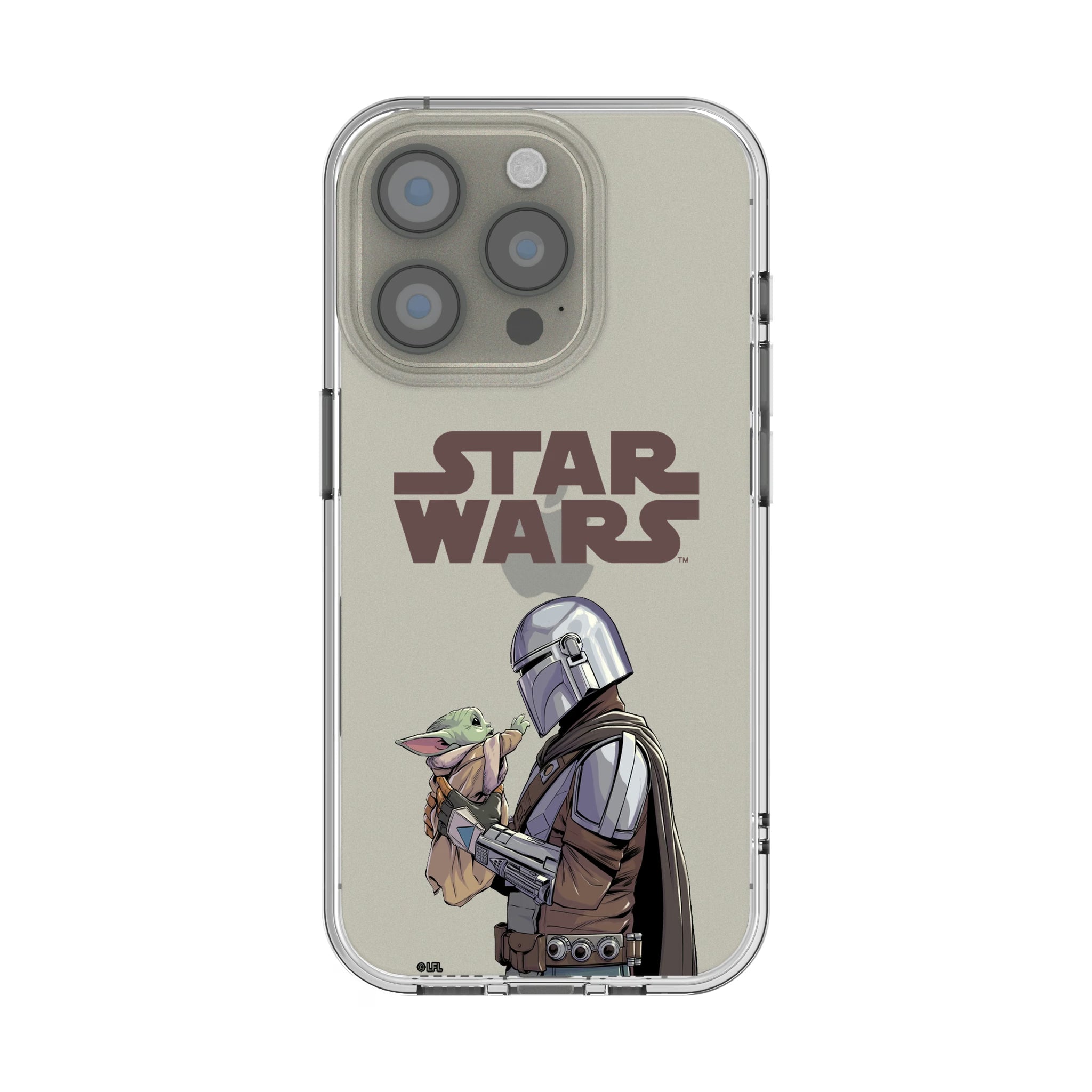 Star Wars: The Mandalorian Grogu and Din Djarin Color Block iPhone Clear Phone Case for Apple iPhone