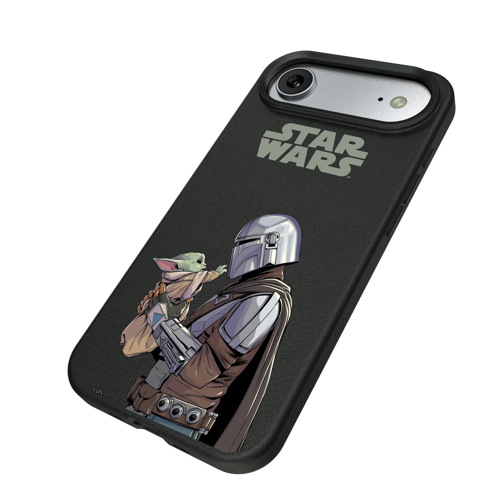 Star Wars: The Mandalorian Grogu and Din Djarin Color Block iPhone MagSafe Compatible Phone Case for Apple iPhone - Isometric View#Device_iPhone Air