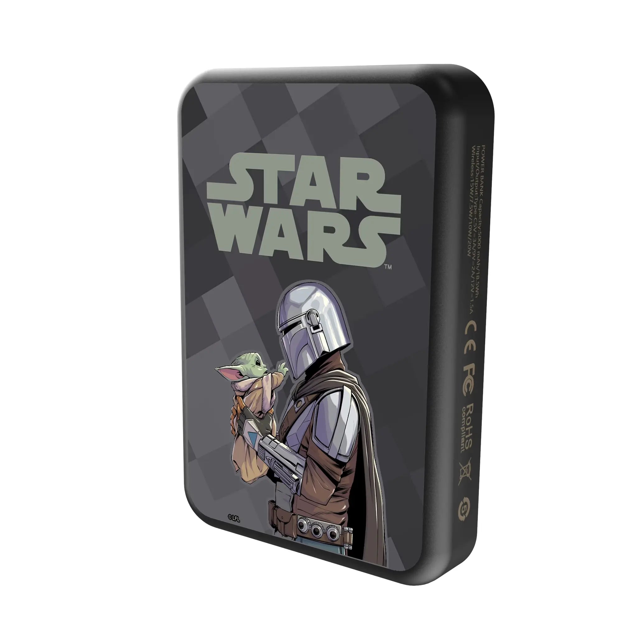 Star Wars: The Mandalorian Grogu and Din Djarin Color Block Wireless Mag Power Bank