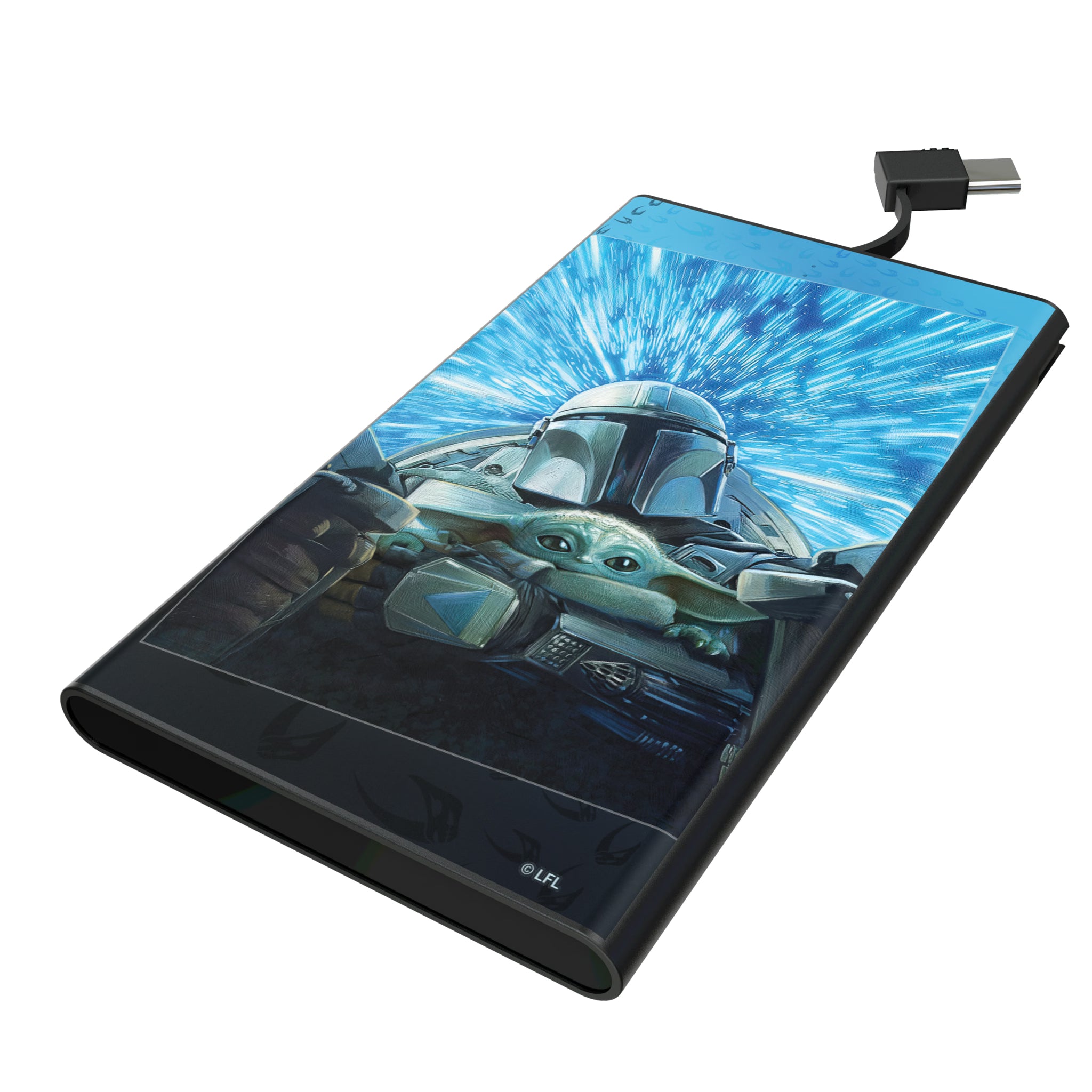 Star Wars: The Mandalorian Grogu and Din Djarin Portrait 5000mAh Flat Powerbank