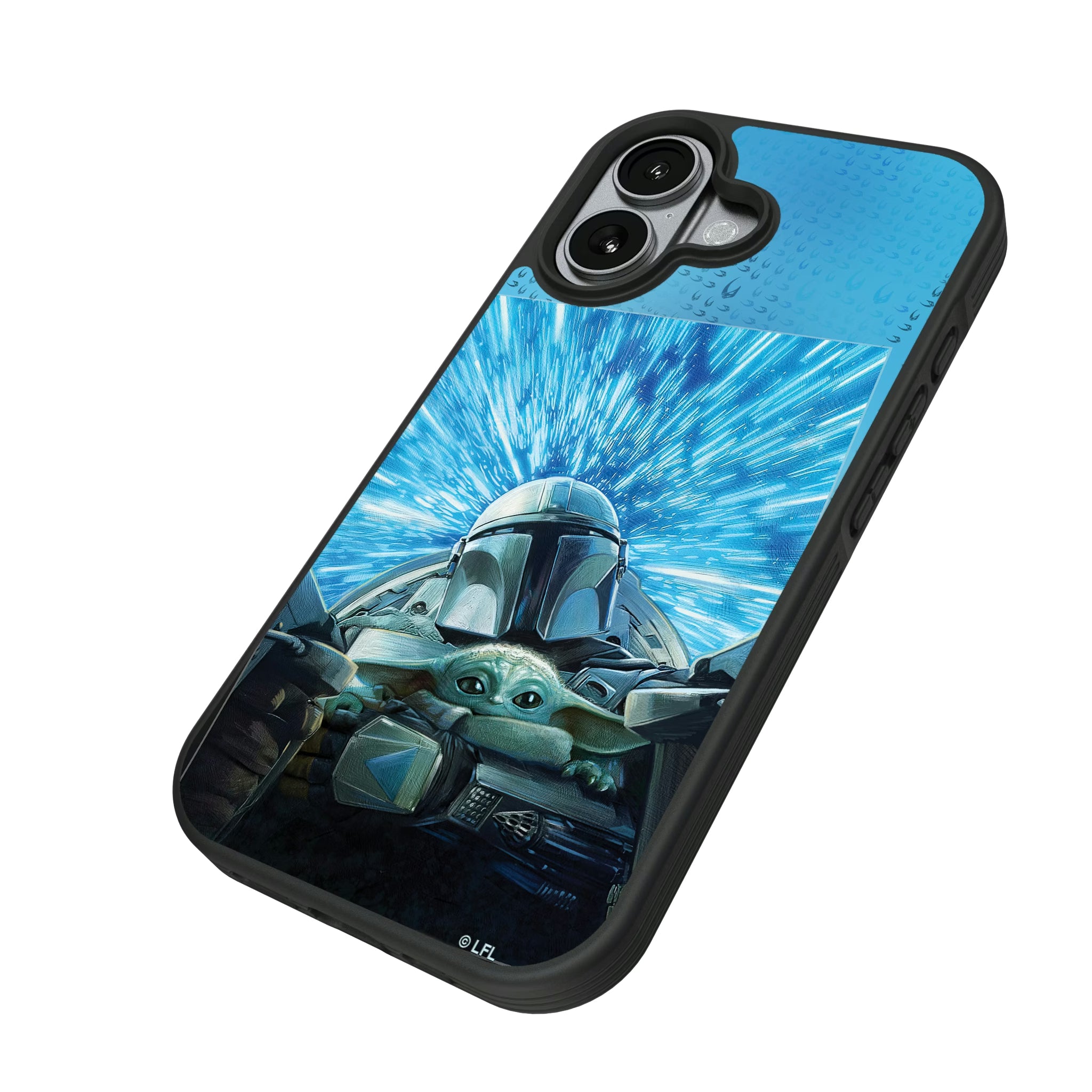 Star Wars: The Mandalorian Grogu and Din Djarin Portrait iPhone Bump Phone Case for Apple iPhone - Isometric View#Device_iPhone 17
