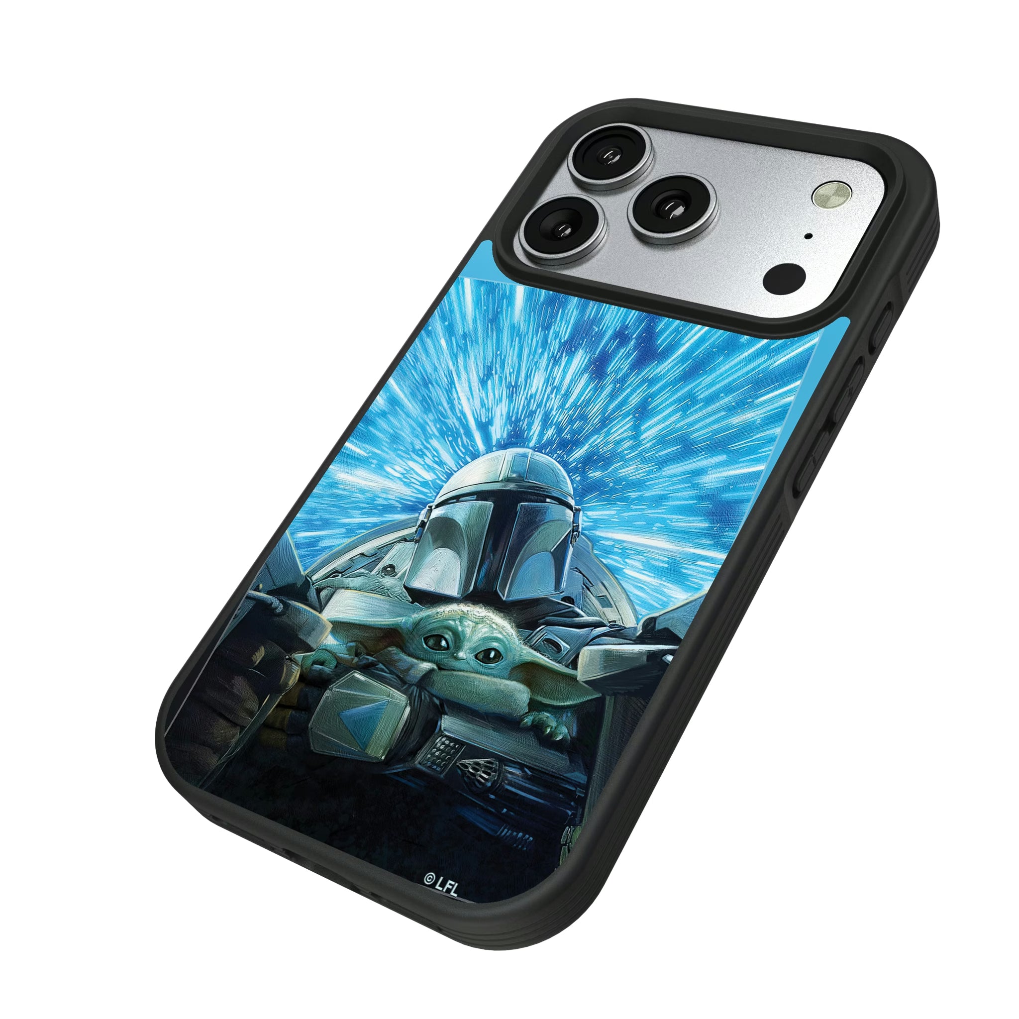Star Wars: The Mandalorian Grogu and Din Djarin Portrait iPhone Bump Phone Case for Apple iPhone - Isometric View#Device_iPhone 17 Pro