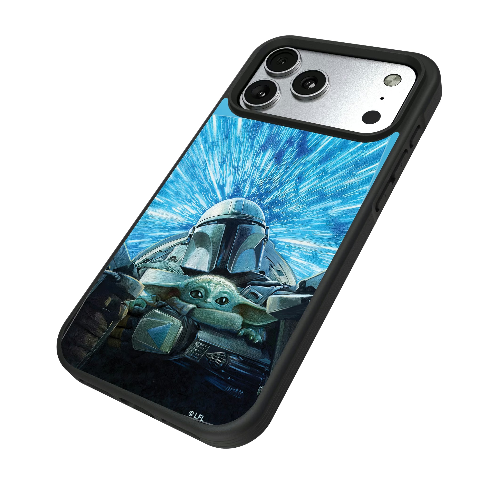 Star Wars: The Mandalorian Grogu and Din Djarin Portrait iPhone Bump Phone Case for Apple iPhone - Isometric View#Device_iPhone 17 Pro Max