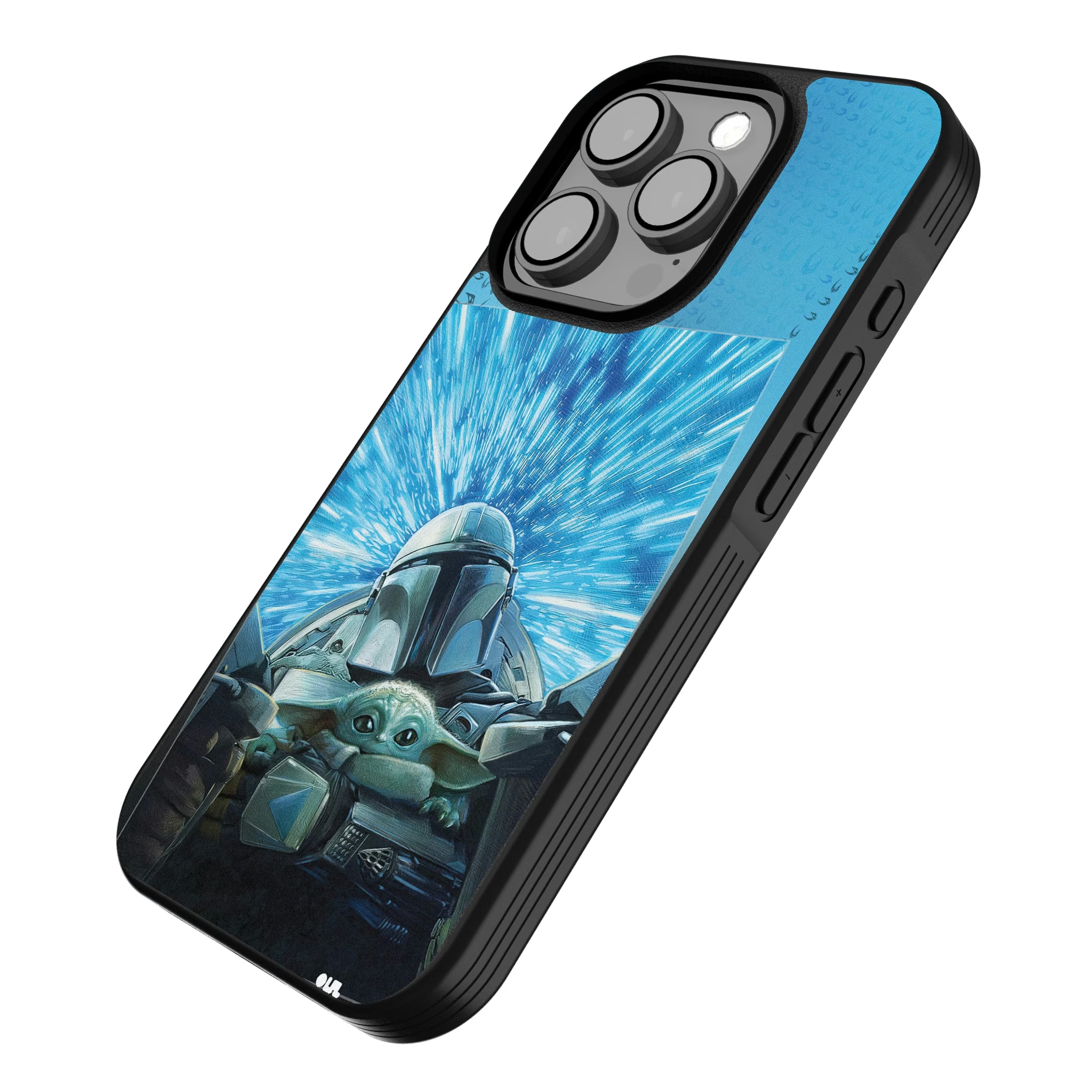 Star Wars: The Mandalorian Grogu and Din Djarin Portrait iPhone Bump Phone Case for Apple iPhone - Isometric View