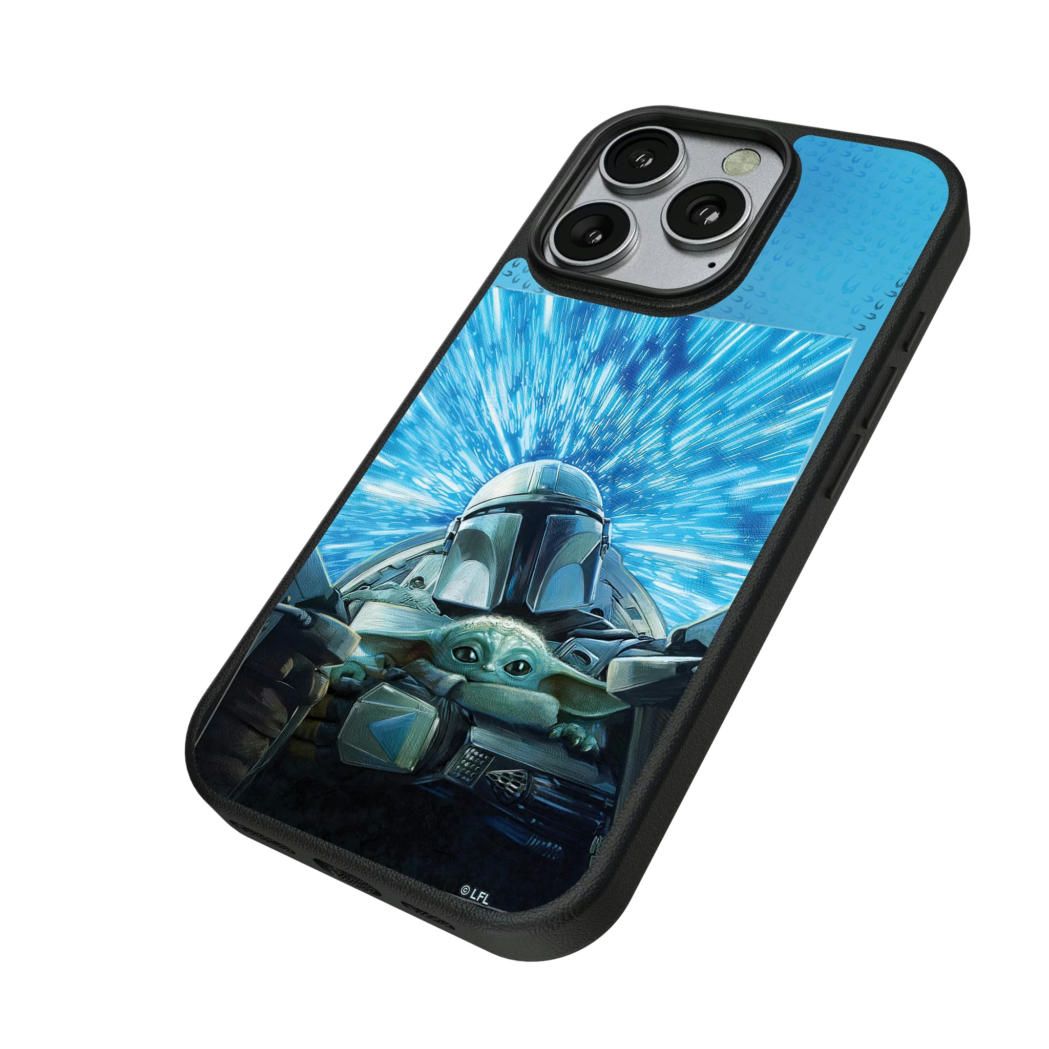 Star Wars: The Mandalorian Grogu and Din Djarin Portrait iPhone MagSafe Compatible Phone Case for Apple iPhone - Isometric View