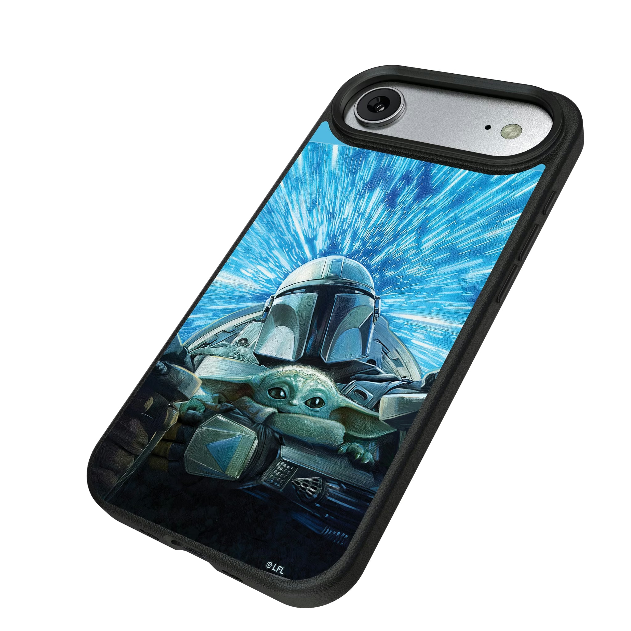 Star Wars: The Mandalorian Grogu and Din Djarin Portrait iPhone MagSafe Compatible Phone Case for Apple iPhone - Isometric View#Device_iPhone Air