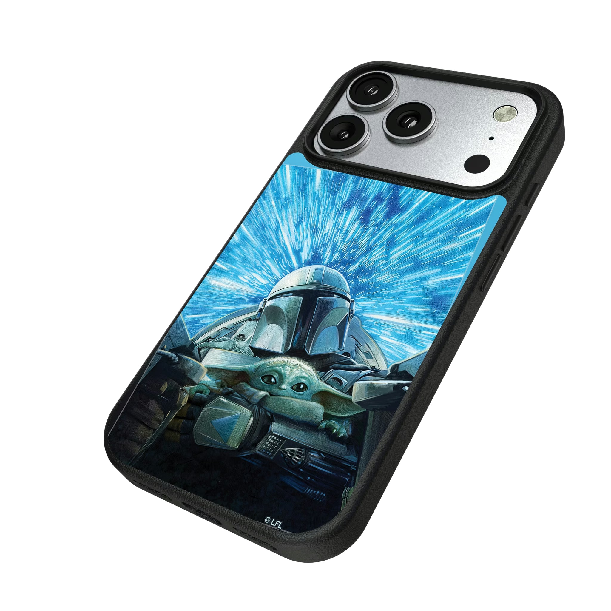 Star Wars: The Mandalorian Grogu and Din Djarin Portrait iPhone MagSafe Compatible Phone Case for Apple iPhone - Isometric View#Device_iPhone 17 Pro