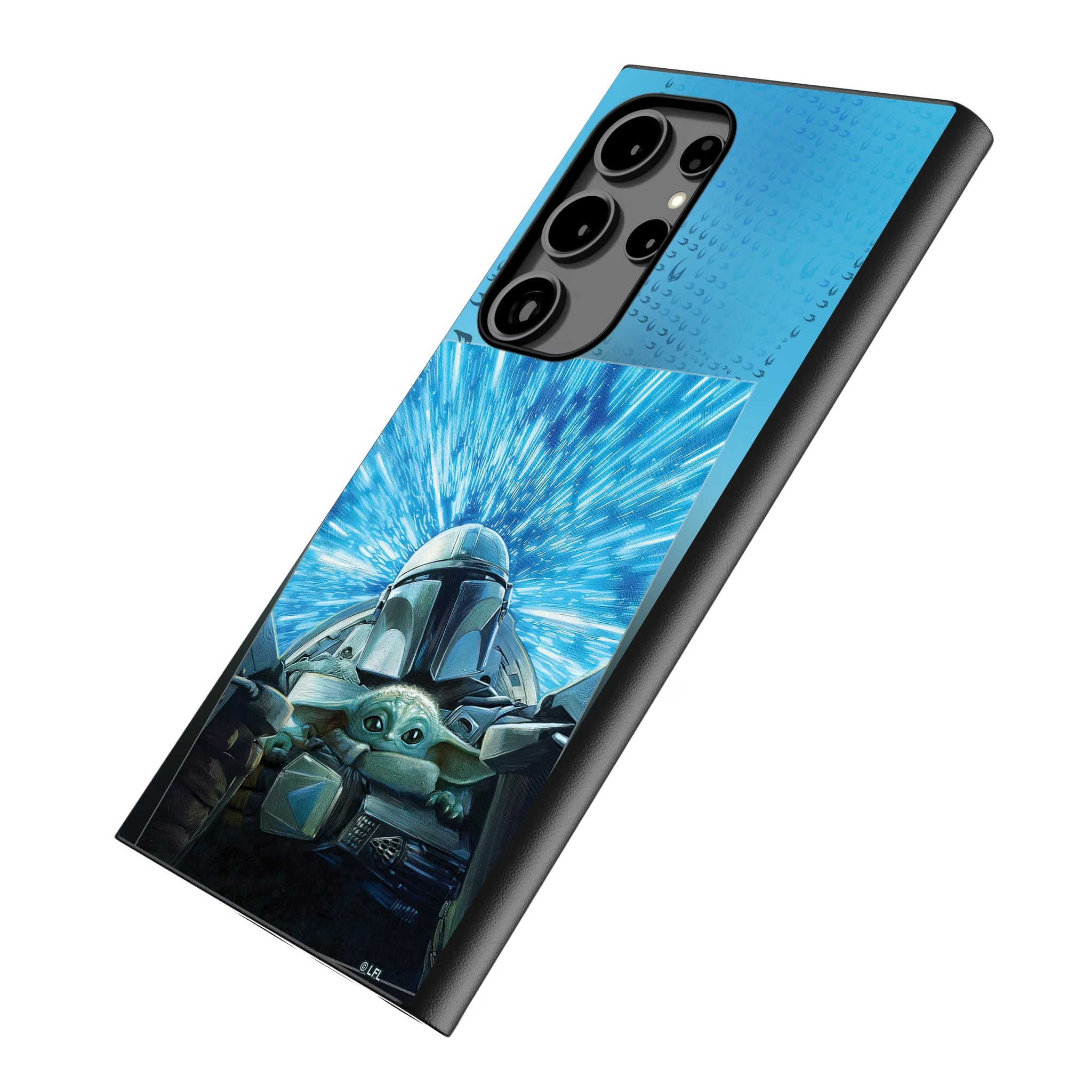 Star Wars: The Mandalorian Grogu and Din Djarin Portrait Galaxy MagSafe Compatible Phone Case for Samsung Galaxy - Isometric View