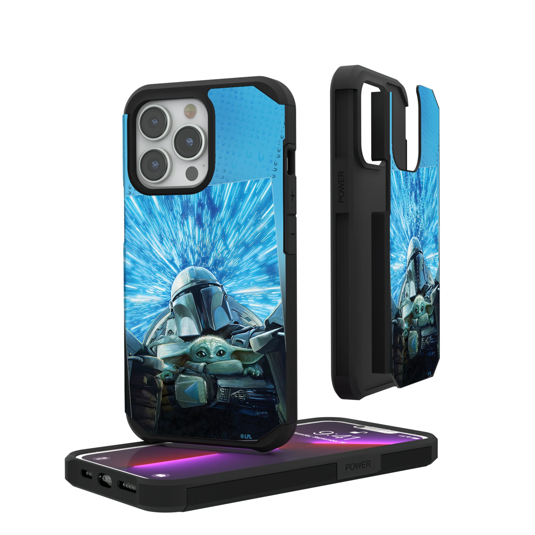 Star Wars: The Mandalorian Grogu and Din Djarin Portrait iPhone Rugged Phone Case for Apple iPhone#Device_iPhone 13 Pro
