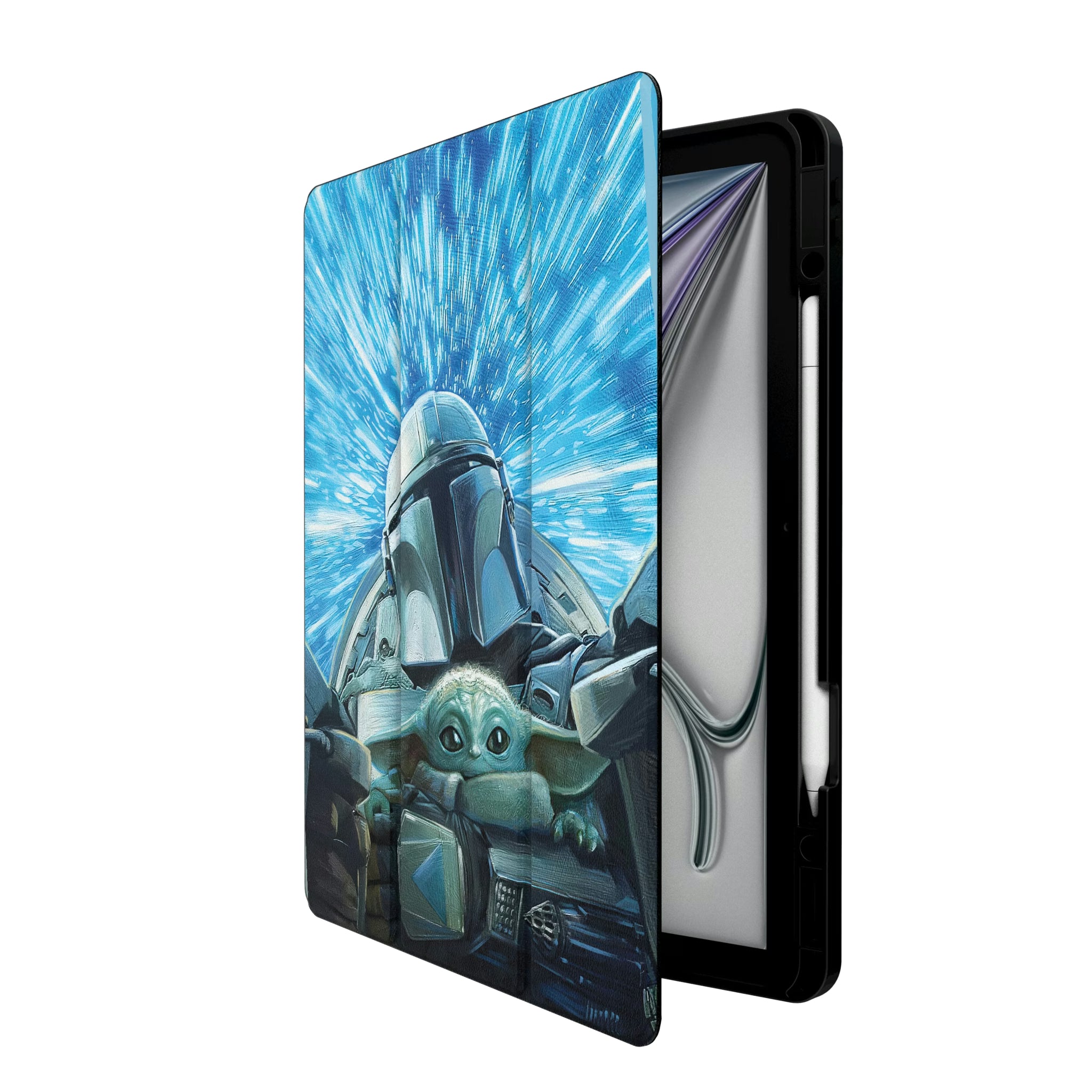 Star Wars: The Mandalorian Grogu and Din Djarin Portrait iPad Tablet Case for Apple iPad