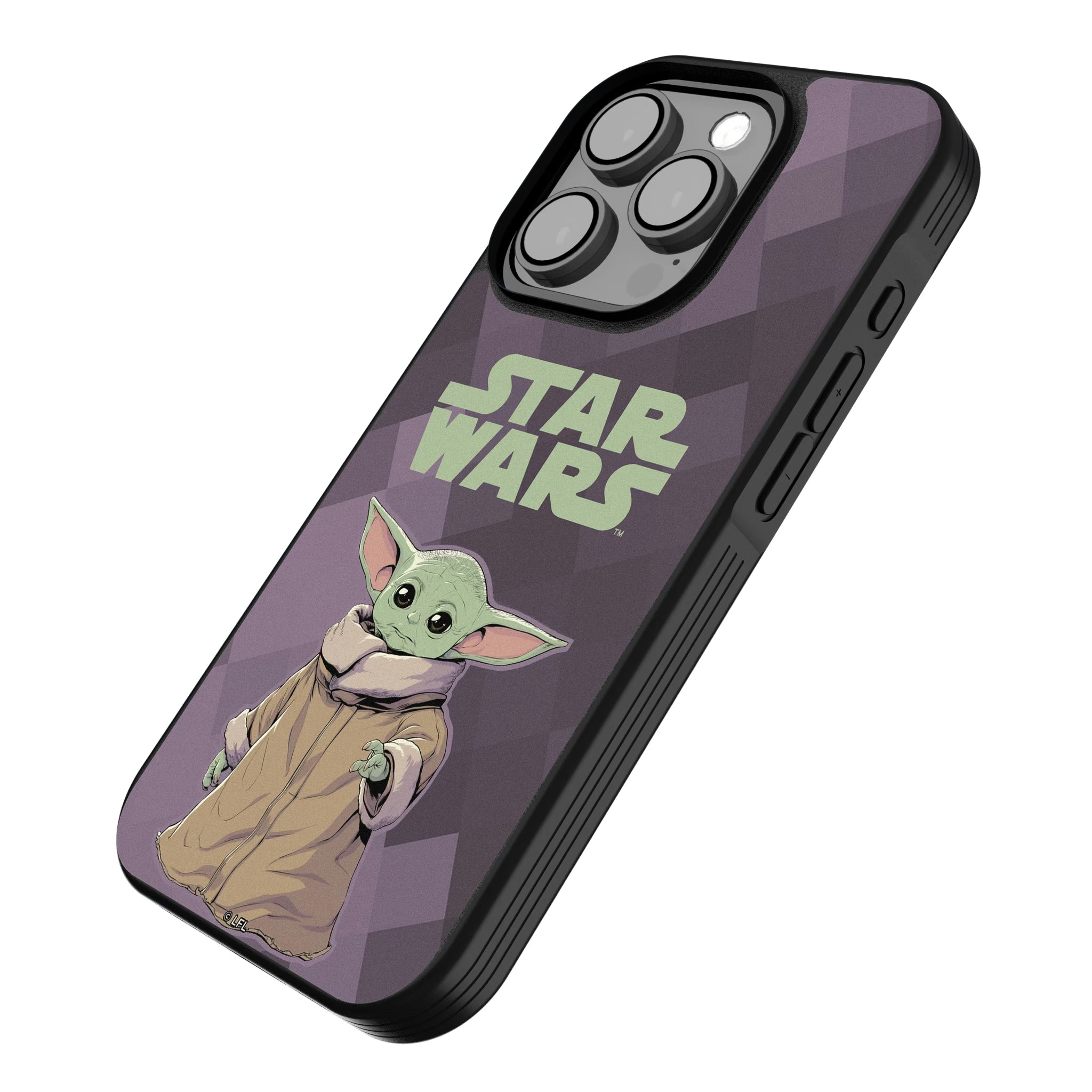 Star Wars: The Mandalorian Grogu Color Block iPhone Bump Phone Case for Apple iPhone - Isometric View
