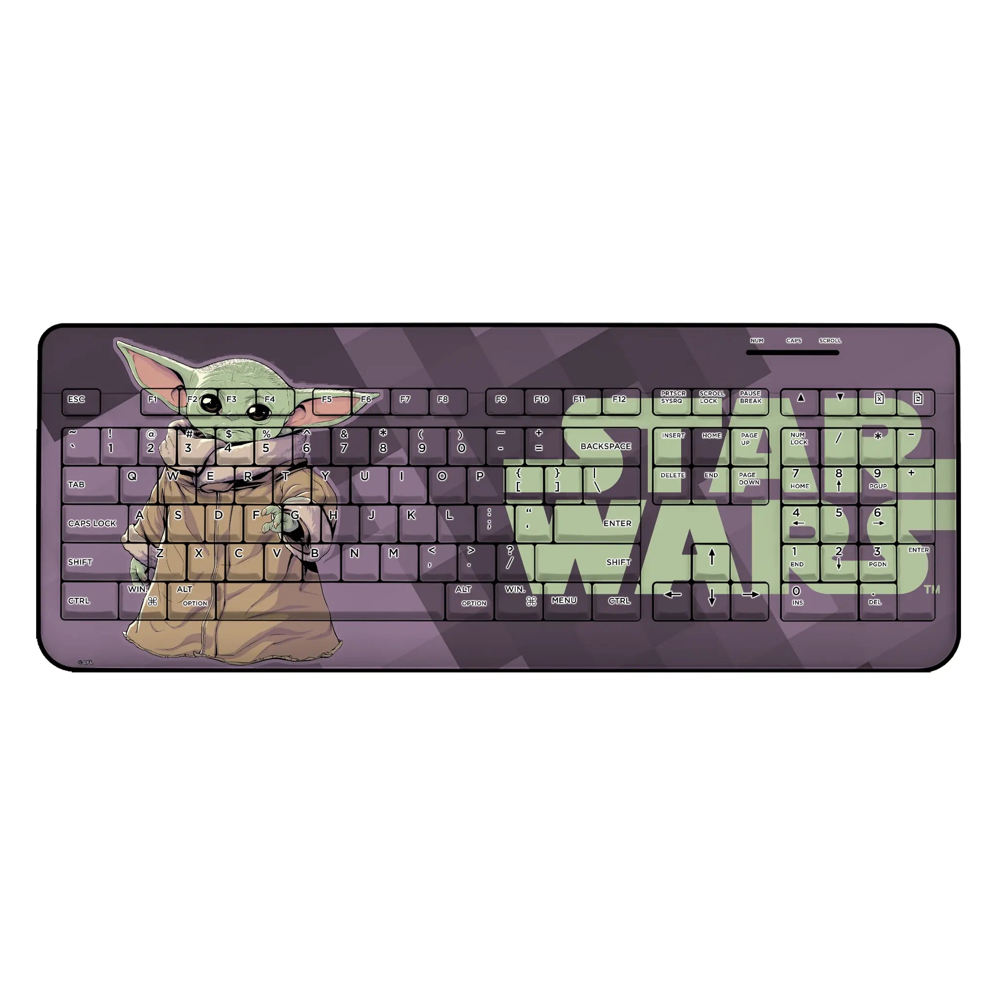 Star Wars: The Mandalorian Grogu Color Block Wireless USB Keyboard