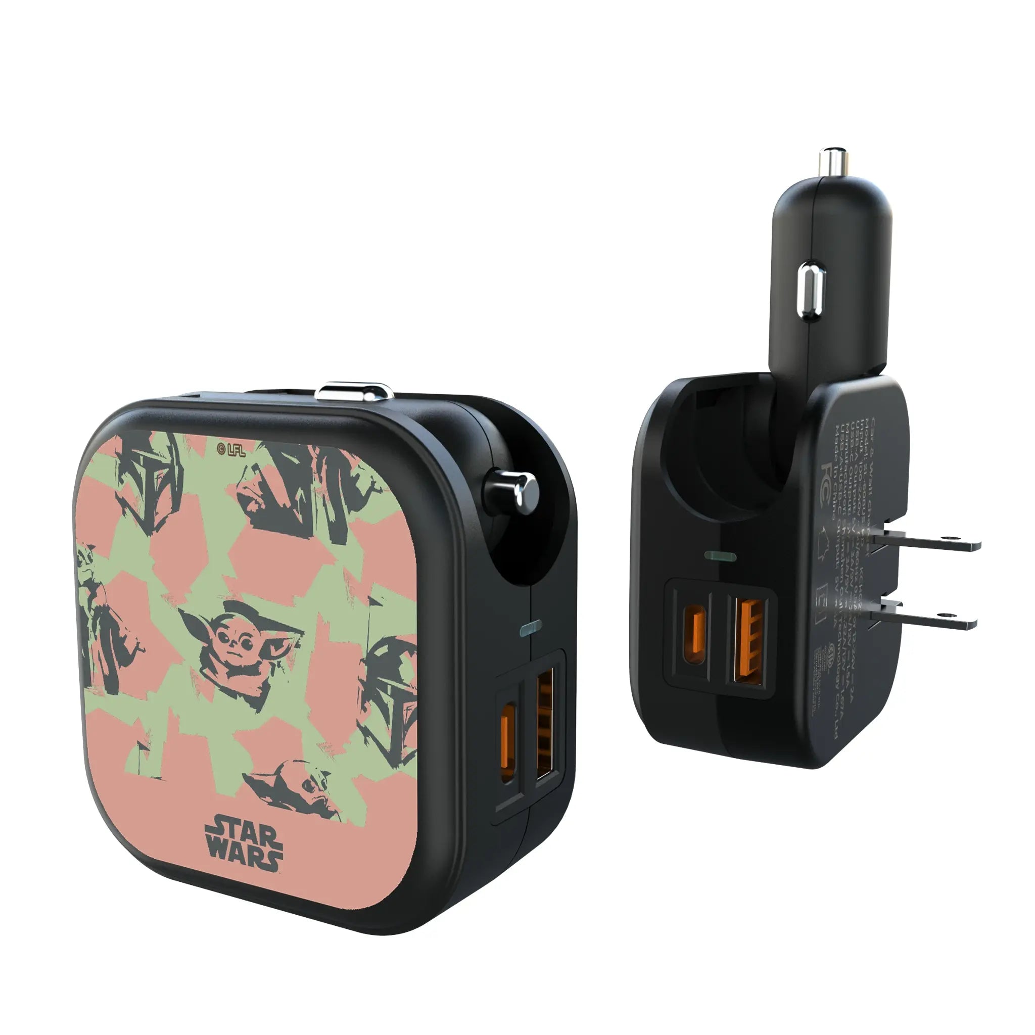 Star Wars: The Mandalorian Grogu Pattern 2 in 1 USB A/C Charger