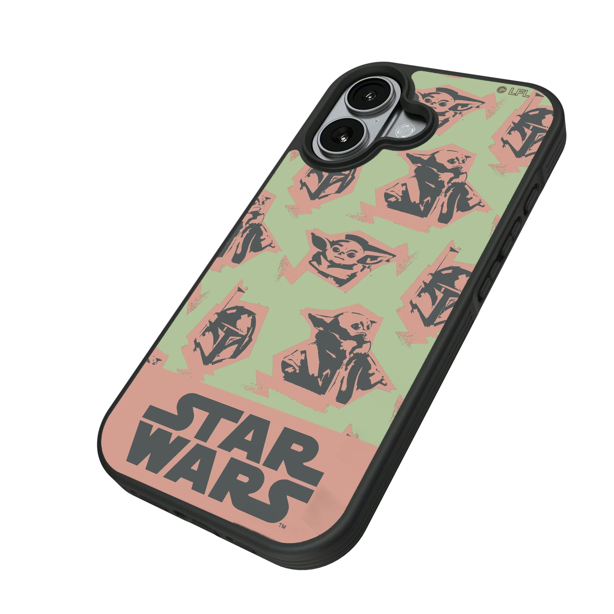 Star Wars: The Mandalorian Grogu Pattern iPhone Bump Phone Case for Apple iPhone - Isometric View#Device_iPhone 17