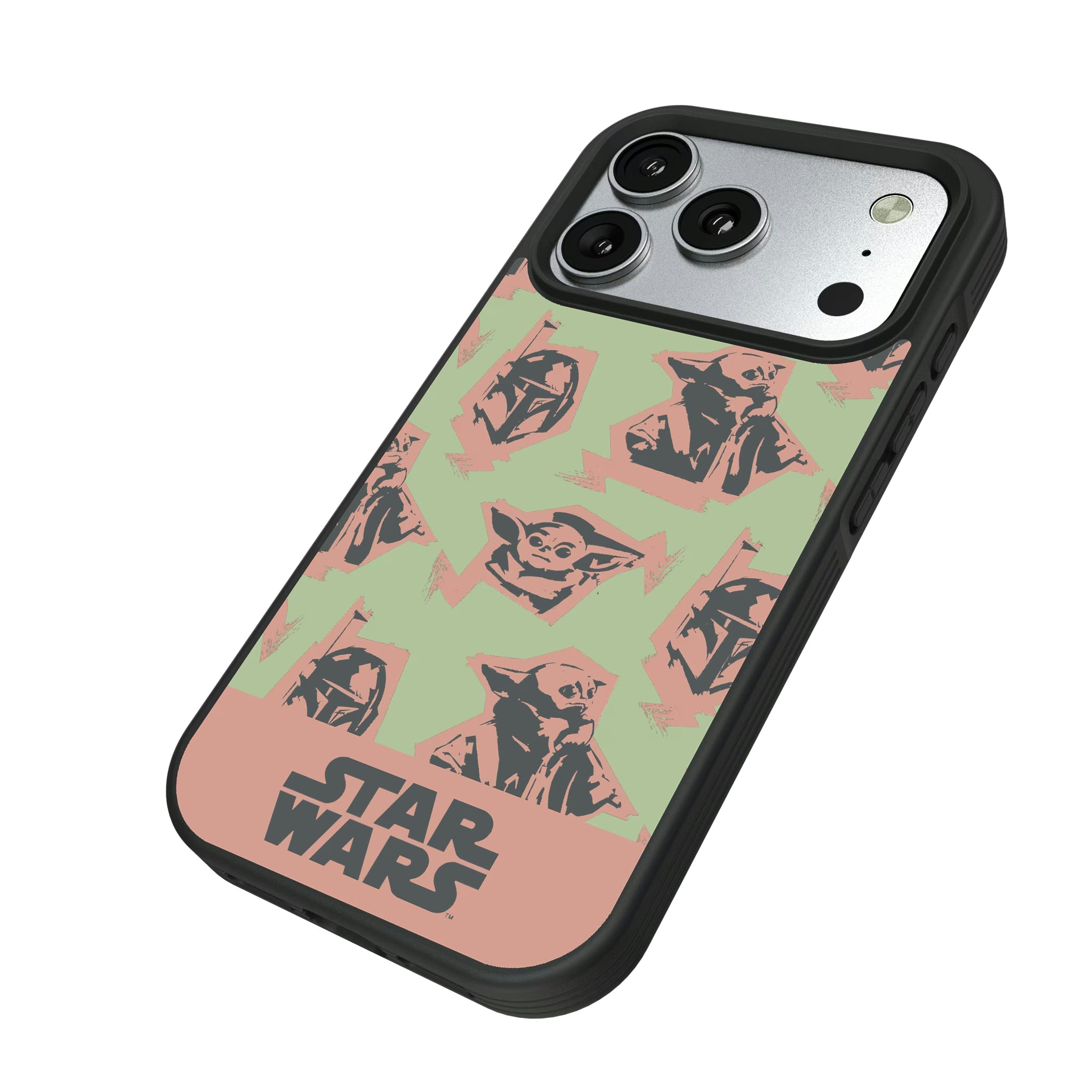 Star Wars: The Mandalorian Grogu Pattern iPhone Bump Phone Case for Apple iPhone - Isometric View#Device_iPhone 17 Pro