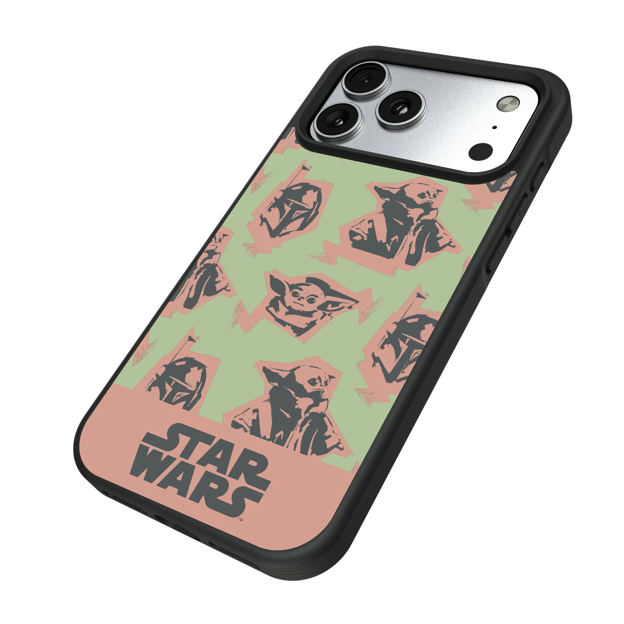 Star Wars: The Mandalorian Grogu Pattern iPhone Bump Phone Case for Apple iPhone - Isometric View#Device_iPhone 17 Pro Max