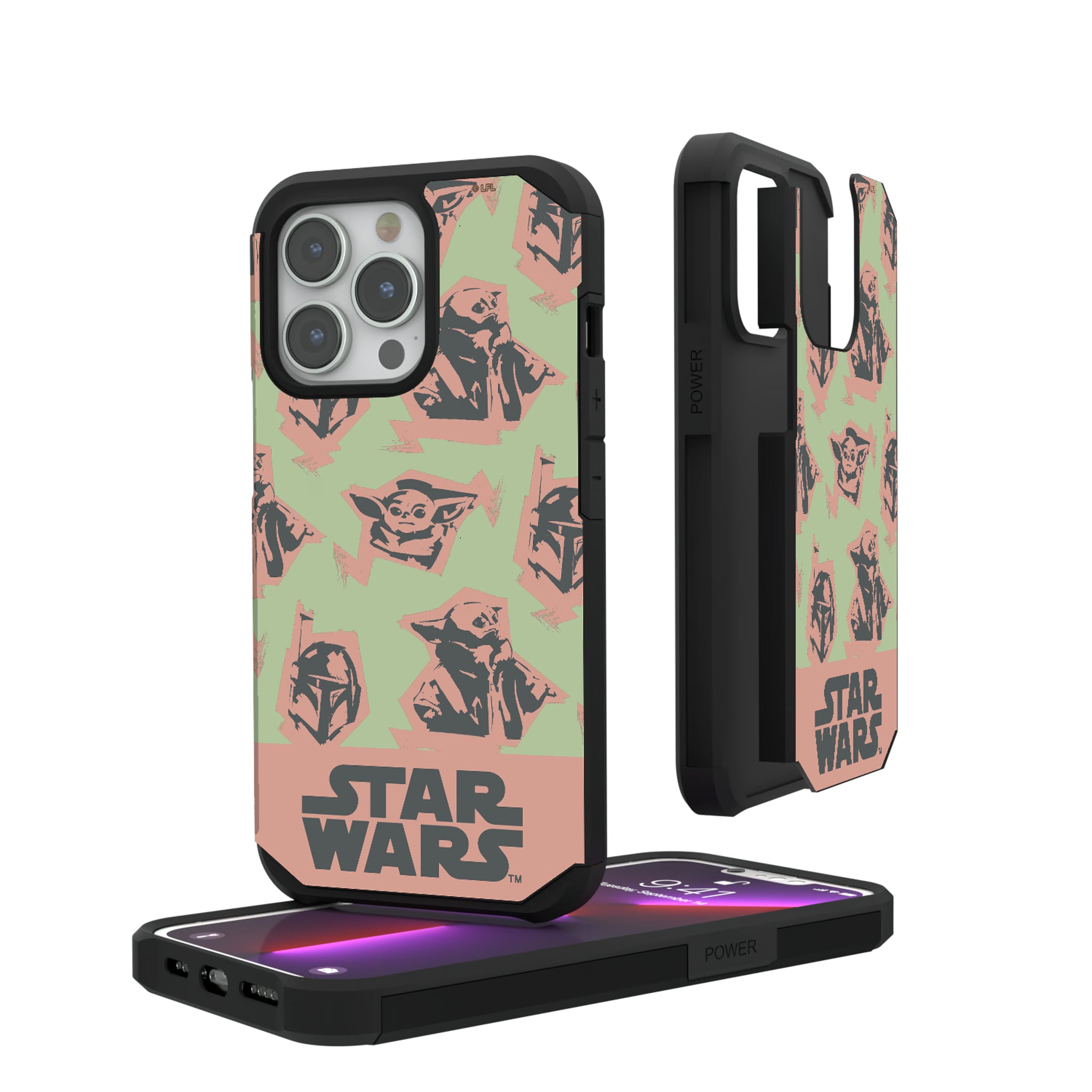 Star Wars: The Mandalorian Grogu Pattern iPhone Rugged Phone Case for Apple iPhone#Device_iPhone 13 Pro