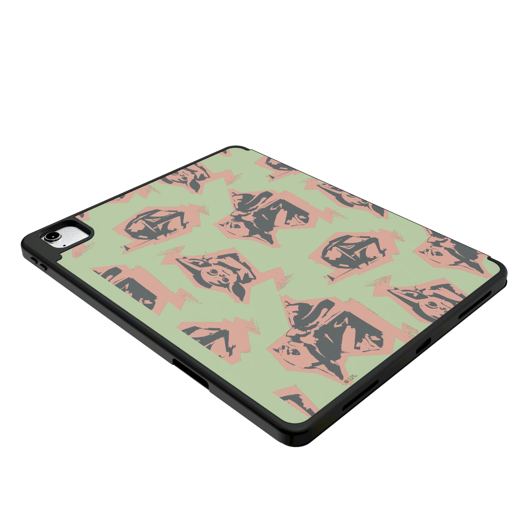 Star Wars: The Mandalorian Grogu Pattern iPad Tablet Case for Apple iPad - Isometric View