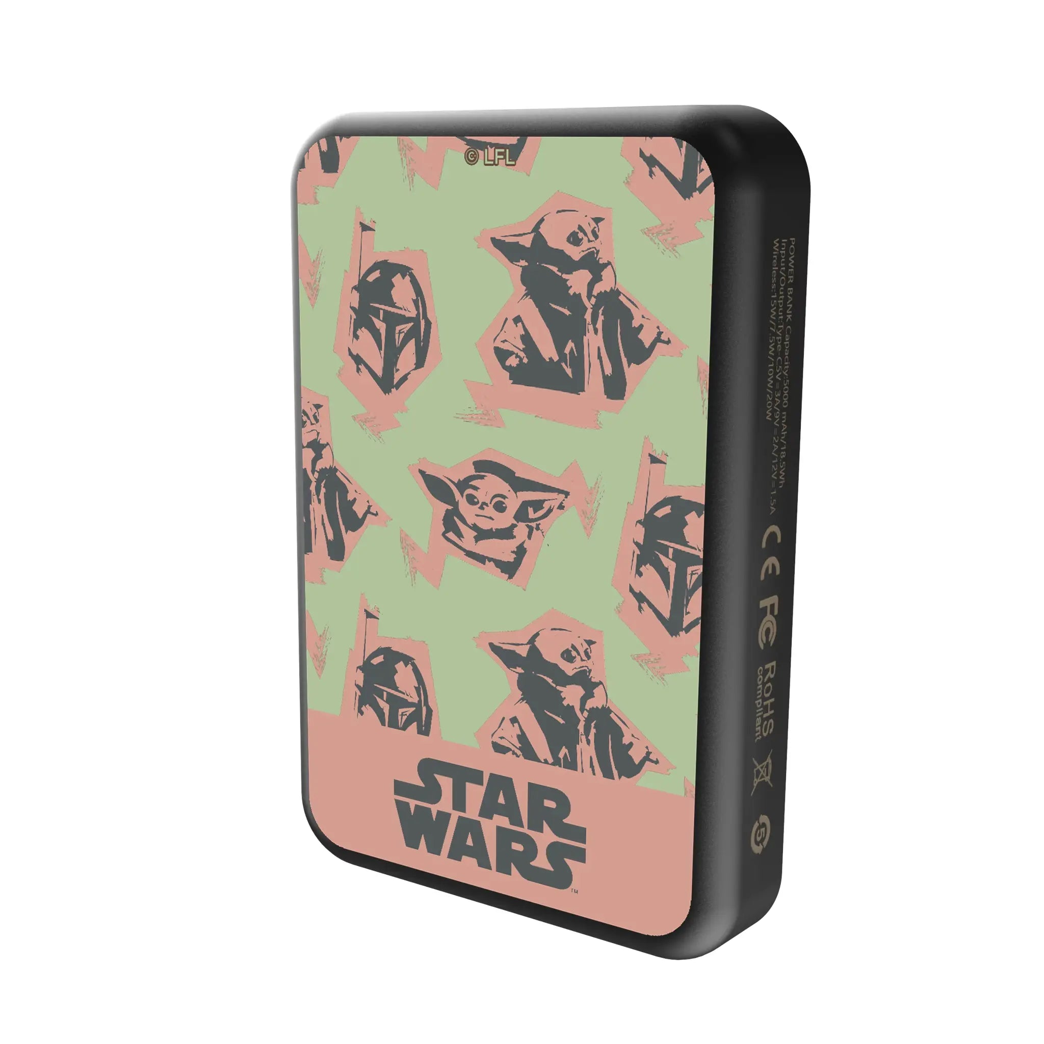 Star Wars: The Mandalorian Grogu Pattern Wireless Mag Power Bank