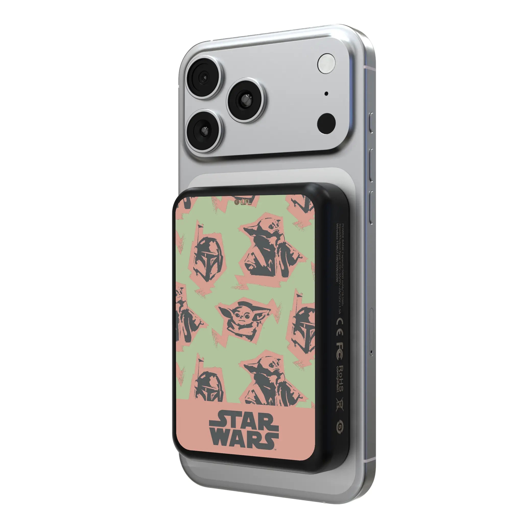 Star Wars: The Mandalorian Grogu Pattern Wireless Mag Power Bank