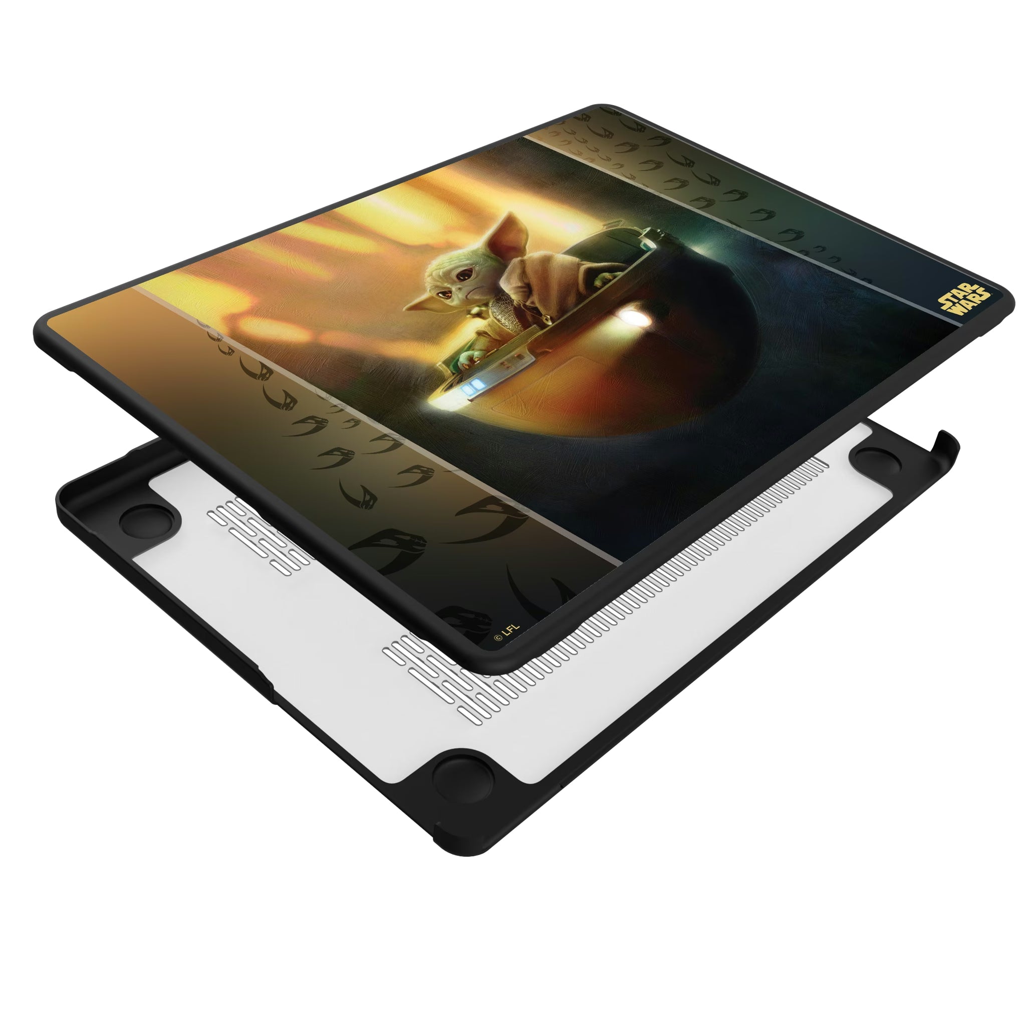 Star Wars: The Mandalorian Grogu Portrait MacBook Laptop Case for Apple MacBook - Isometric View#Device_MacBook Pro (14-inch, 2021) / MacBook Pro (14-inch, 2023) / MacBook Pro (14-inch, 2024)