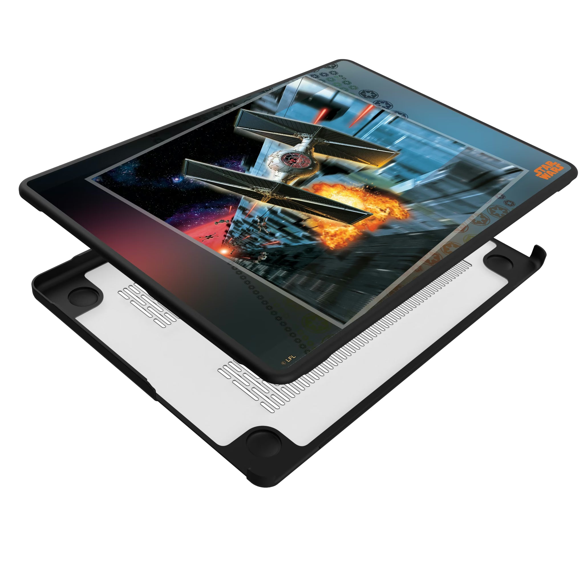 Star Wars TIE Fighter Portrait MacBook Laptop Case for Apple MacBook - Isometric View#Device_MacBook Pro (14-inch, 2021) / MacBook Pro (14-inch, 2023) / MacBook Pro (14-inch, 2024)