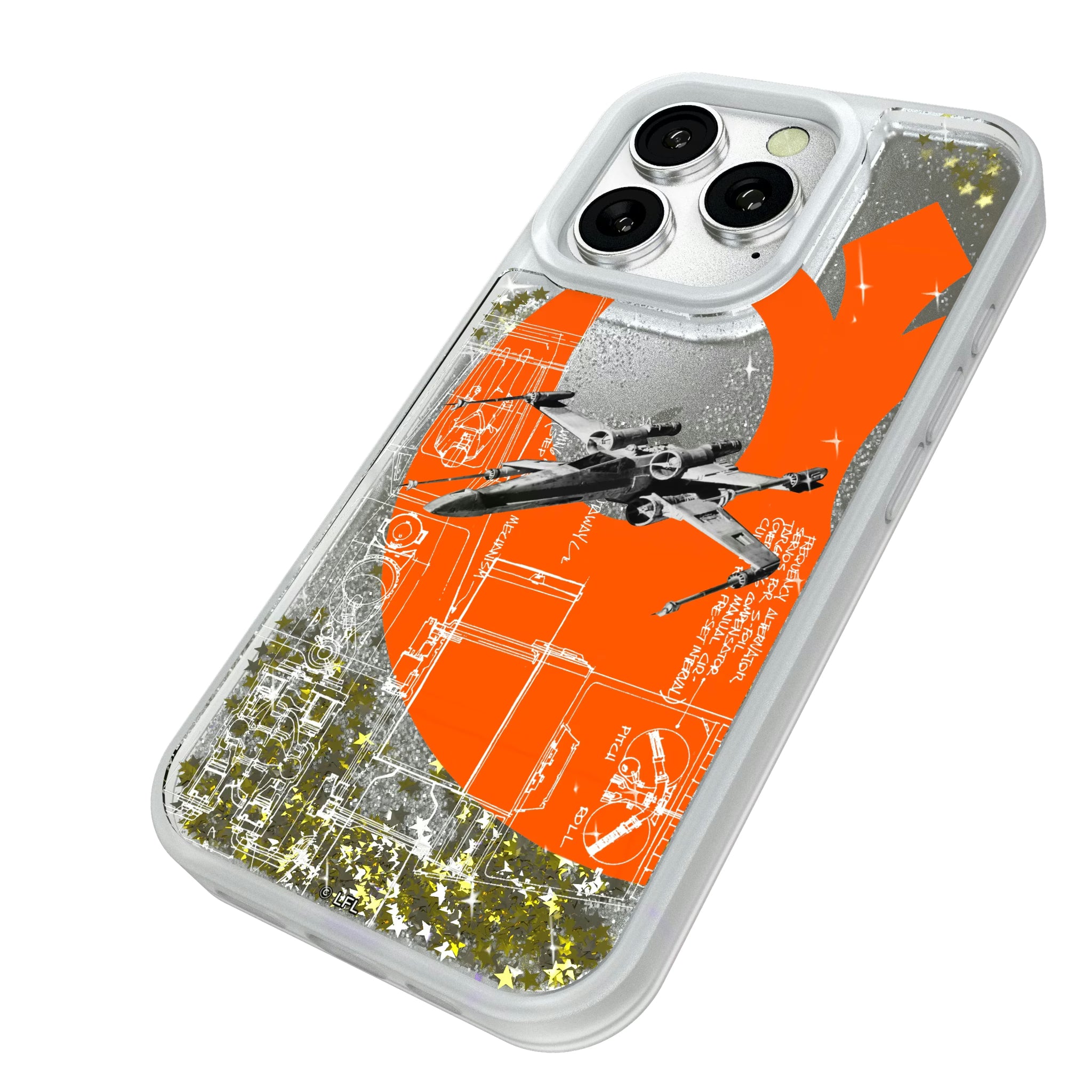 Star Wars X-Wing FactionTech iPhone Glitter Phone Case for Apple iPhone - Isometric View#Device_iPhone 16 Pro