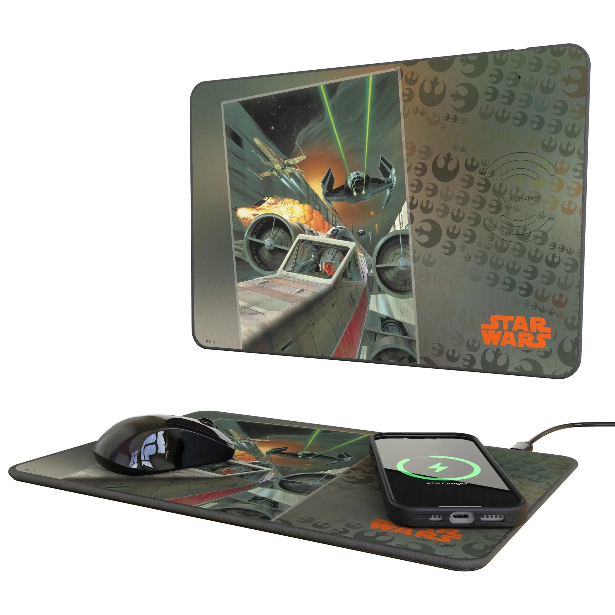Star Wars X-Wing Portrait 15-Watt Wireless Charger and Mouse Pad