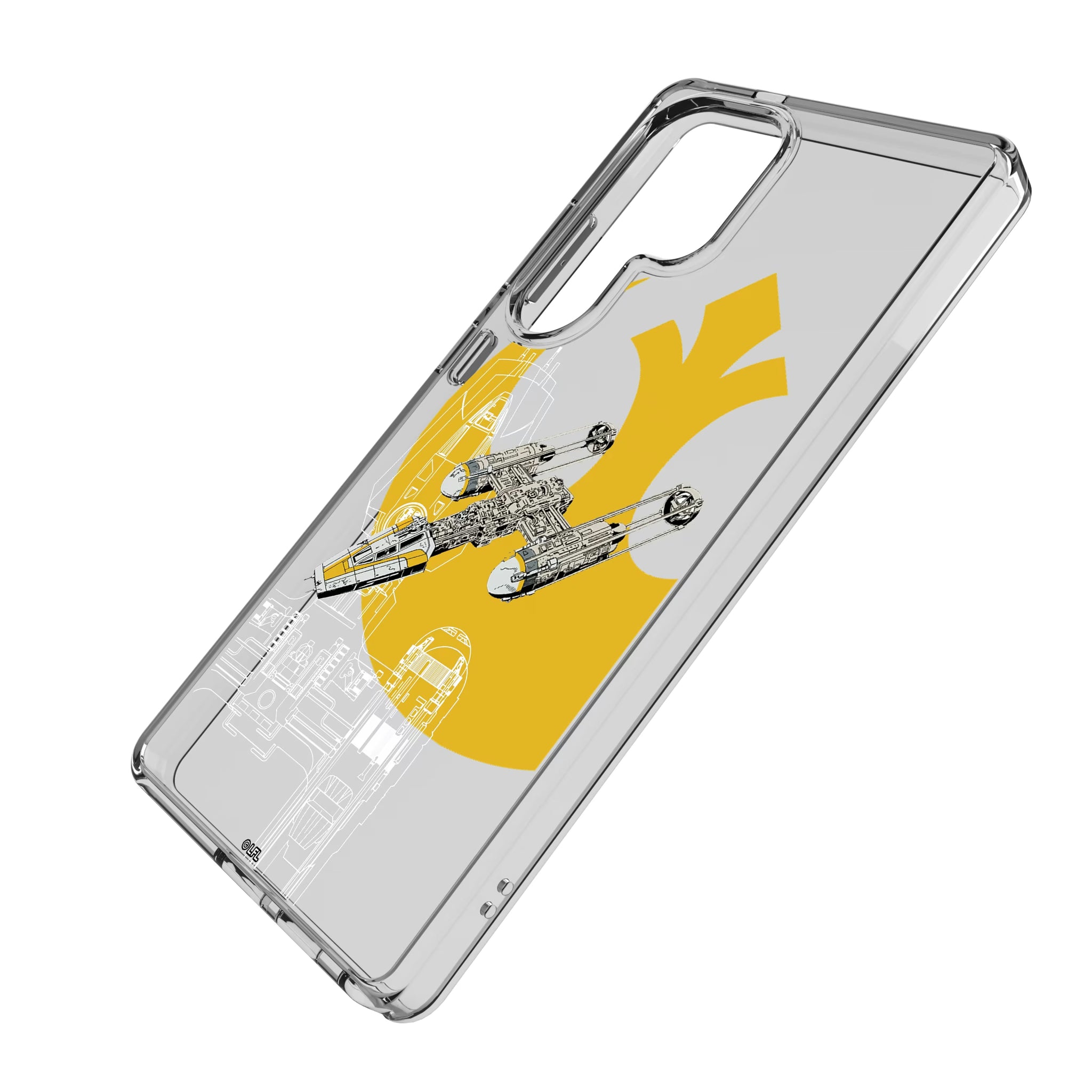 Star Wars Y-Wing FactionTech Galaxy Clear Phone Case for Samsung Galaxy - Isometric View
