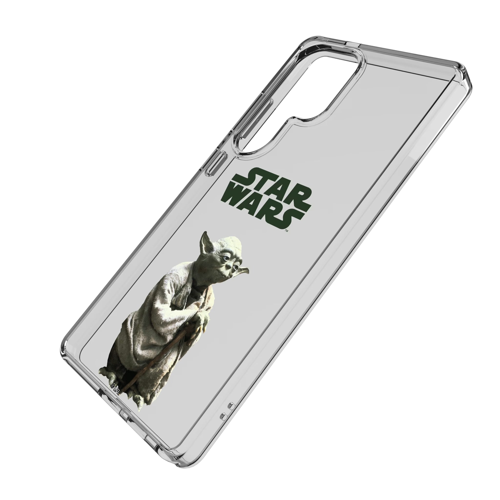 Star Wars Yoda Color Block Galaxy Clear Phone Case for Samsung Galaxy - Isometric View