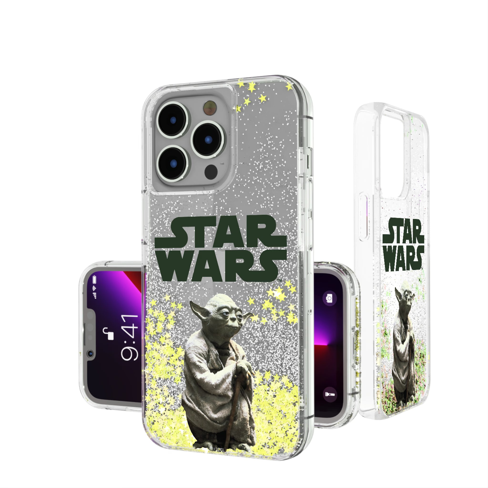 Star Wars Yoda Color Block iPhone Glitter Phone Case for Apple iPhone