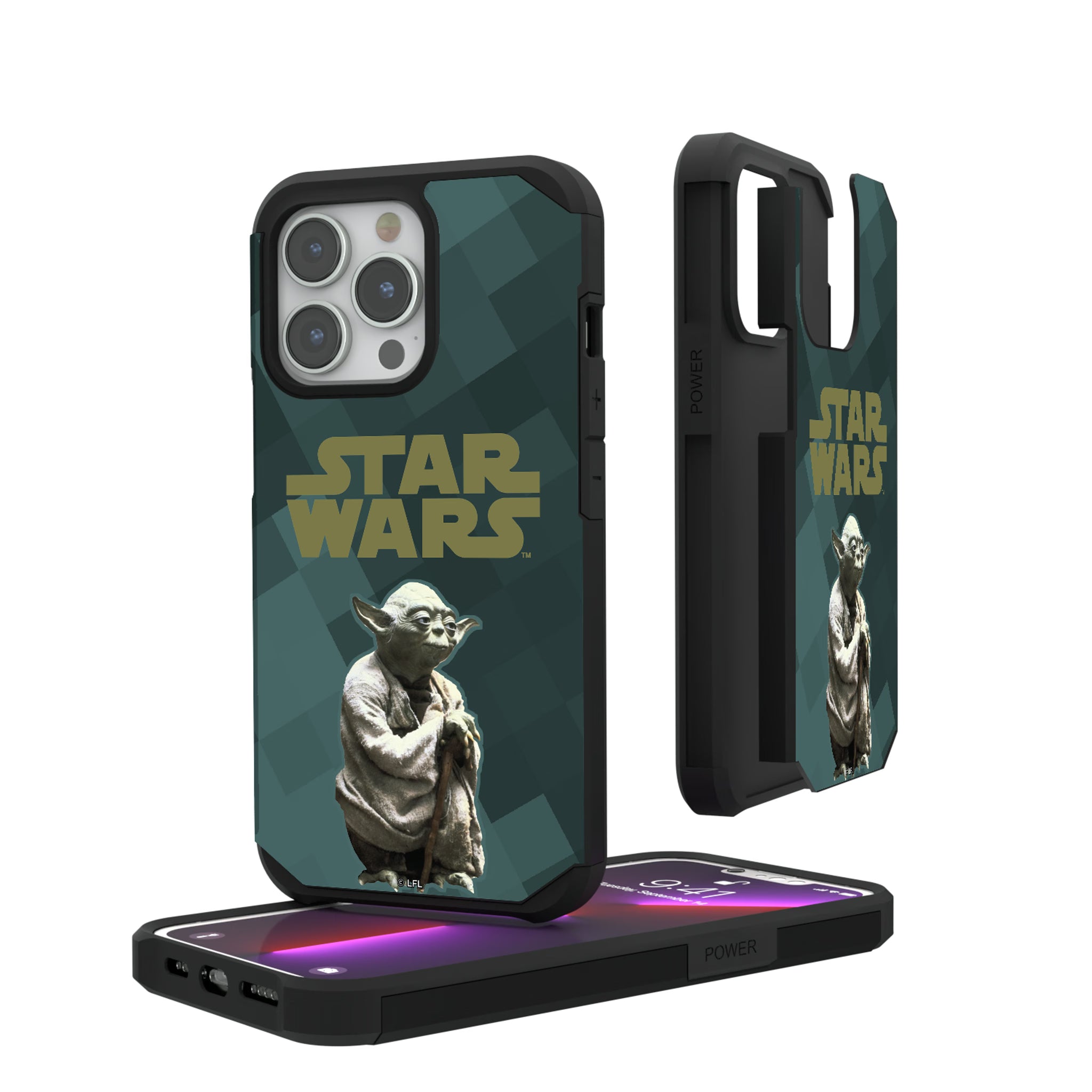 Star Wars Yoda Color Block iPhone Rugged Phone Case for Apple iPhone#Device_iPhone 13 Pro