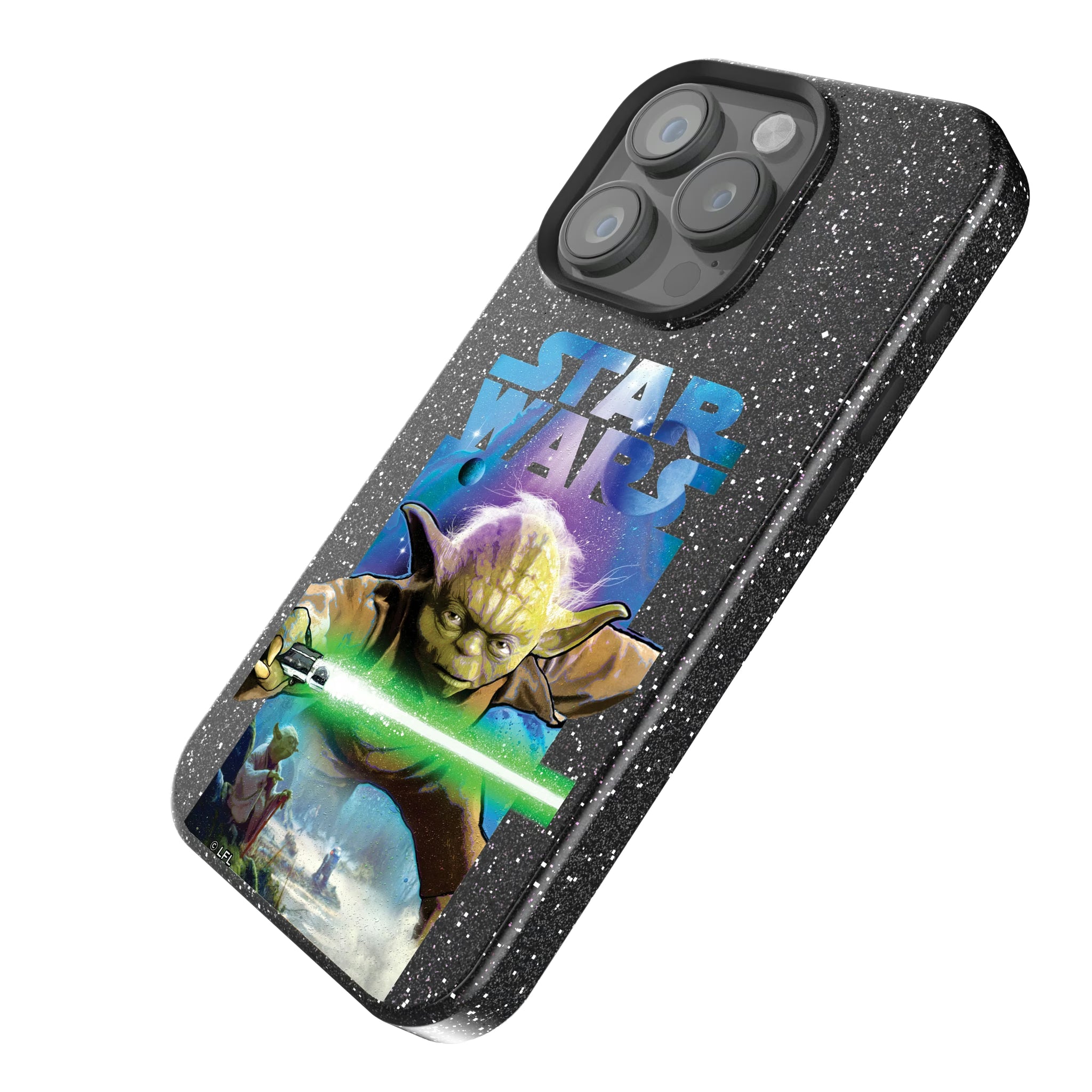 Star Wars Yoda Portrait Collage iPhone Bling Phone Case for Apple iPhone - Isometric View