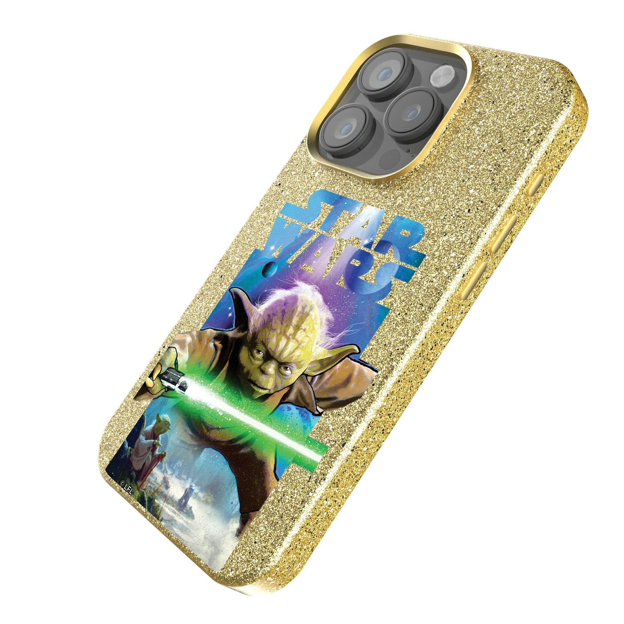 Star Wars Yoda Portrait Collage iPhone Bling Phone Case for Apple iPhone - Isometric View