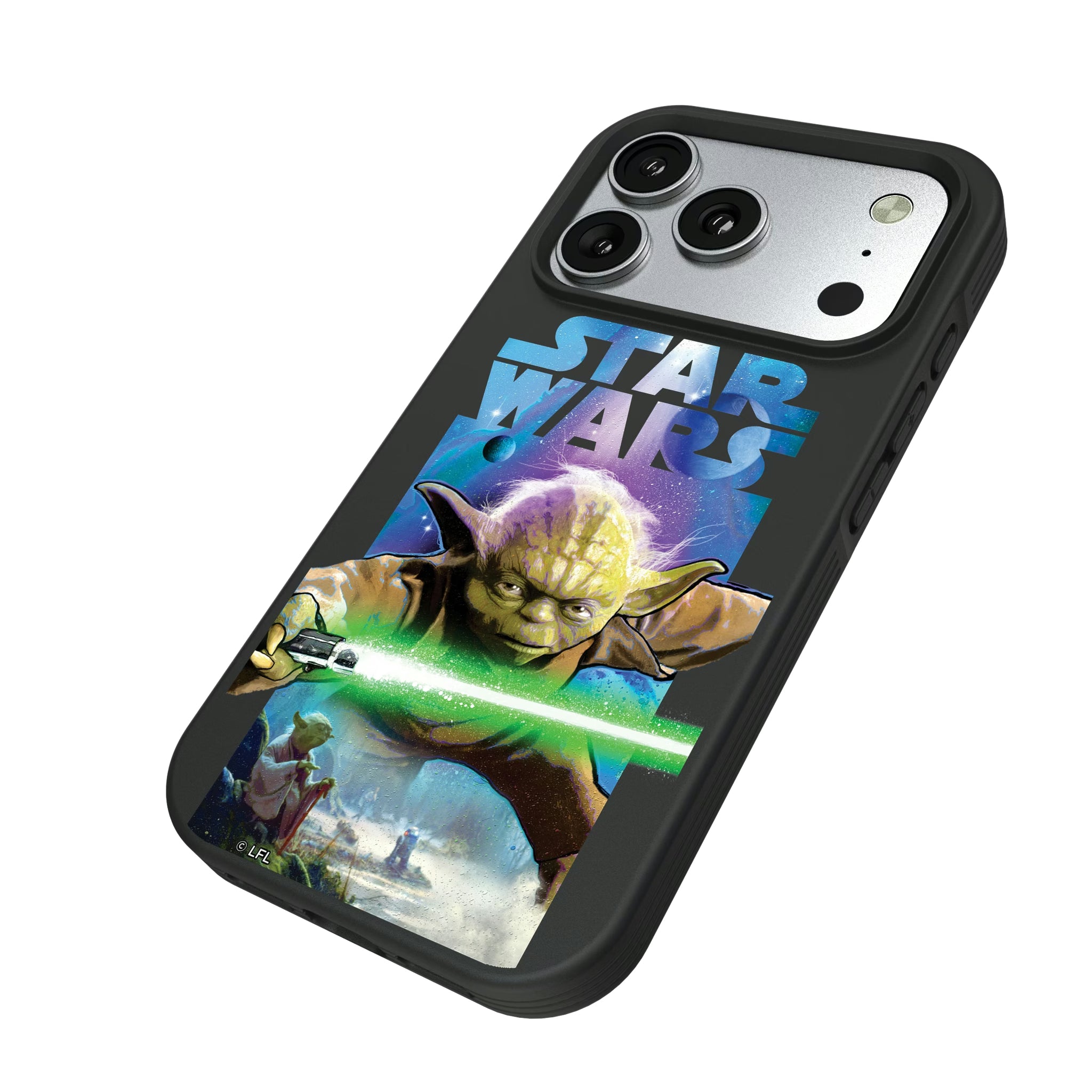 Star Wars Yoda Portrait Collage iPhone Bump Phone Case for Apple iPhone - Isometric View#Device_iPhone 17 Pro