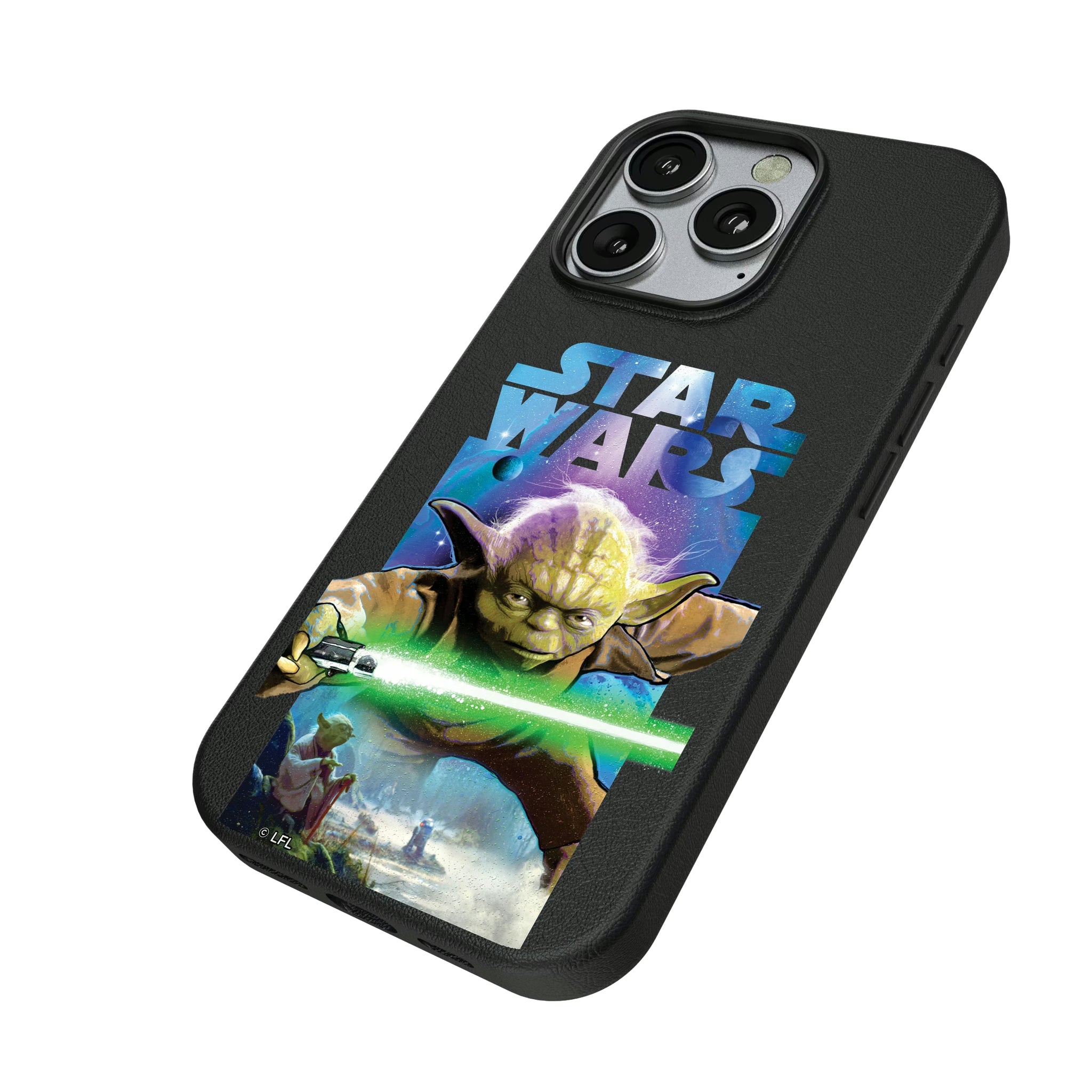 Star Wars Yoda Portrait Collage iPhone MagSafe Compatible Phone Case for Apple iPhone - Isometric View