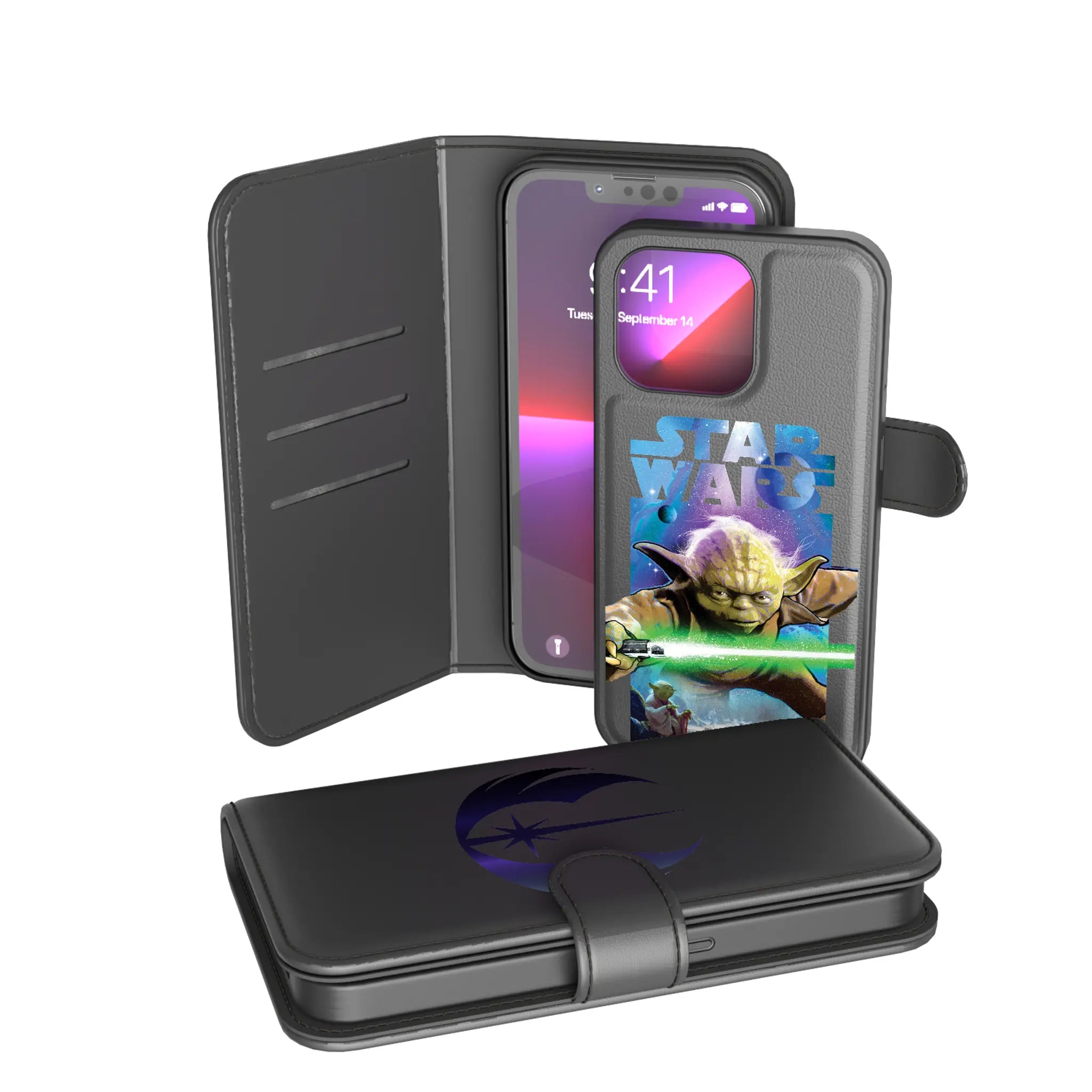 Star Wars Yoda Portrait Collage iPhone Wallet Phone Case for Apple iPhone