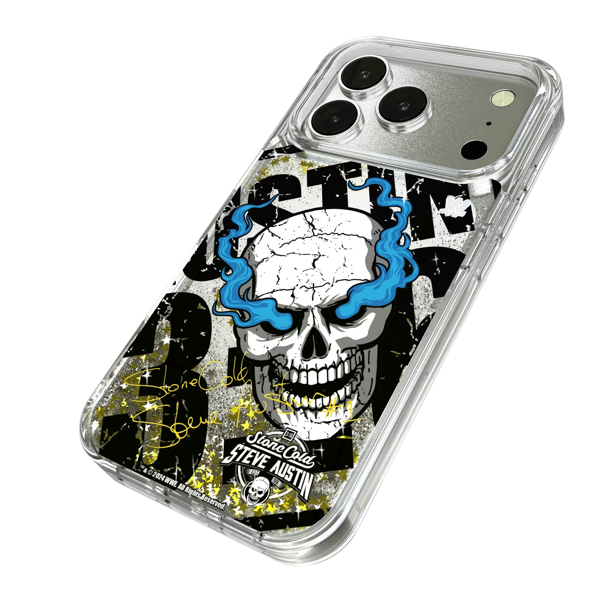 Stone Cold Steve Austin Impact iPhone Glitter Phone Case for Apple iPhone - Isometric View#Device_iPhone 16 Pro