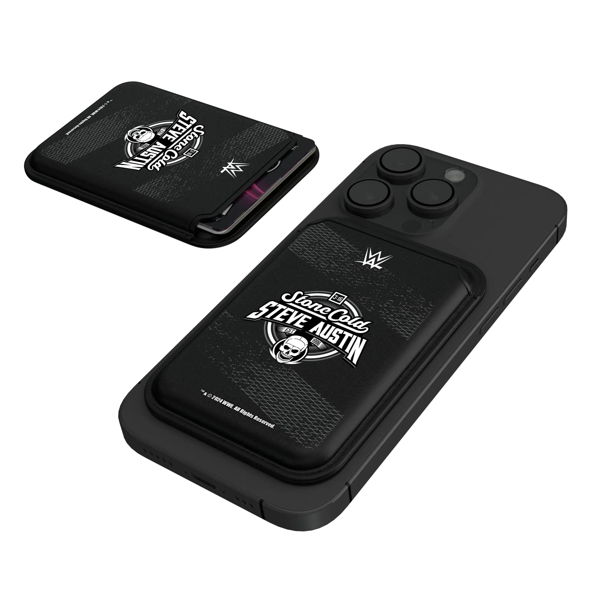 Stone Cold Steve Austin Steel Black Magnetic Credit Card Wallet