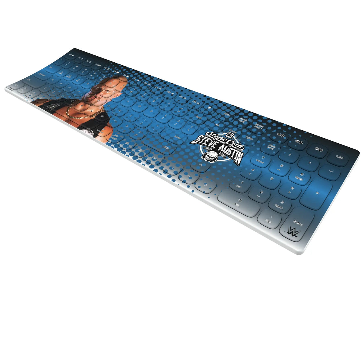 Stone Cold Steve Austin Superstar KKB605 Curved Wireless Keyboard - Isometric View