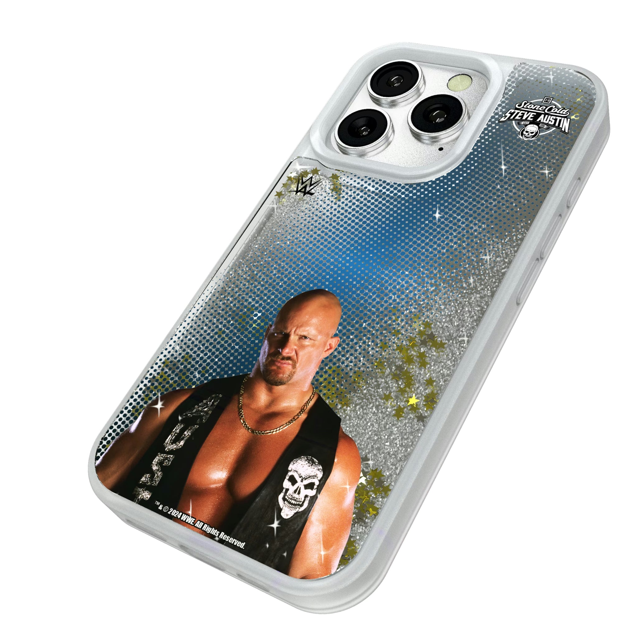 Stone Cold Steve Austin Superstar iPhone Glitter Phone Case for Apple iPhone - Isometric View#Device_iPhone 16 Pro