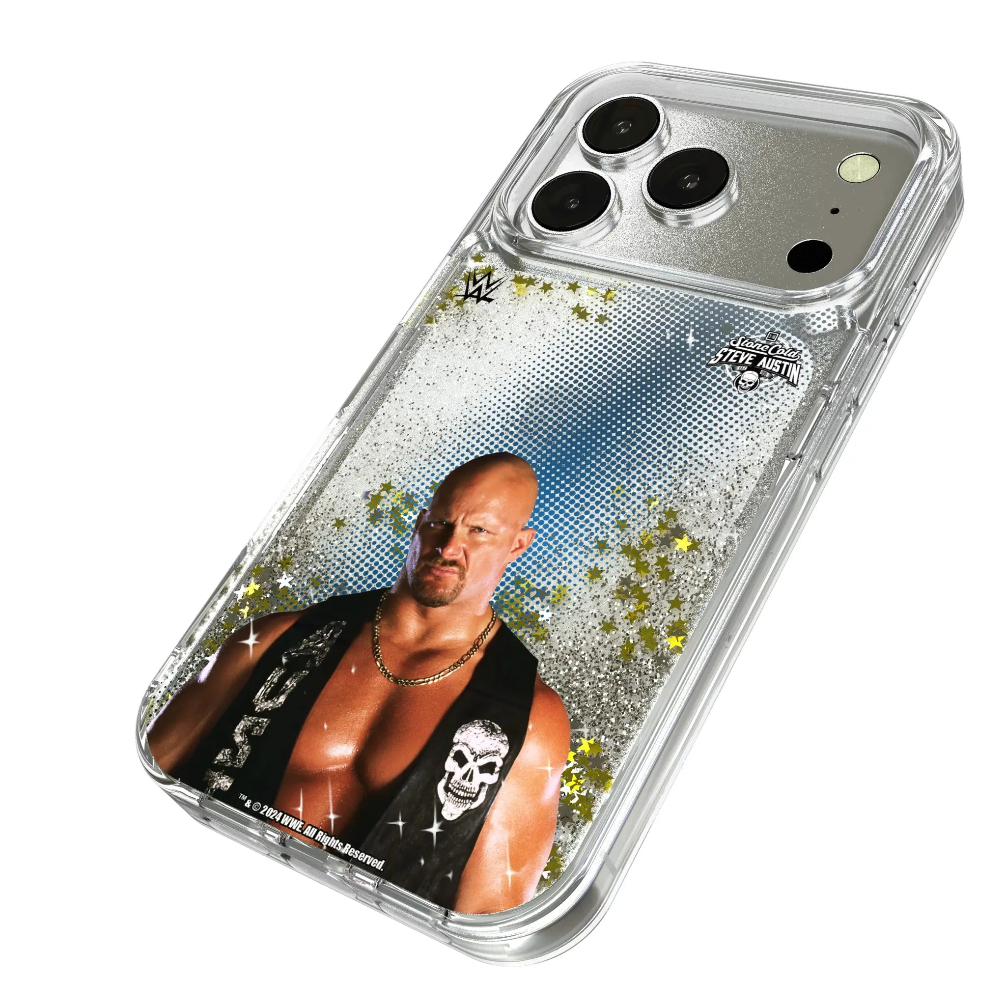 Stone Cold Steve Austin Superstar iPhone Glitter Phone Case for Apple iPhone - Isometric View