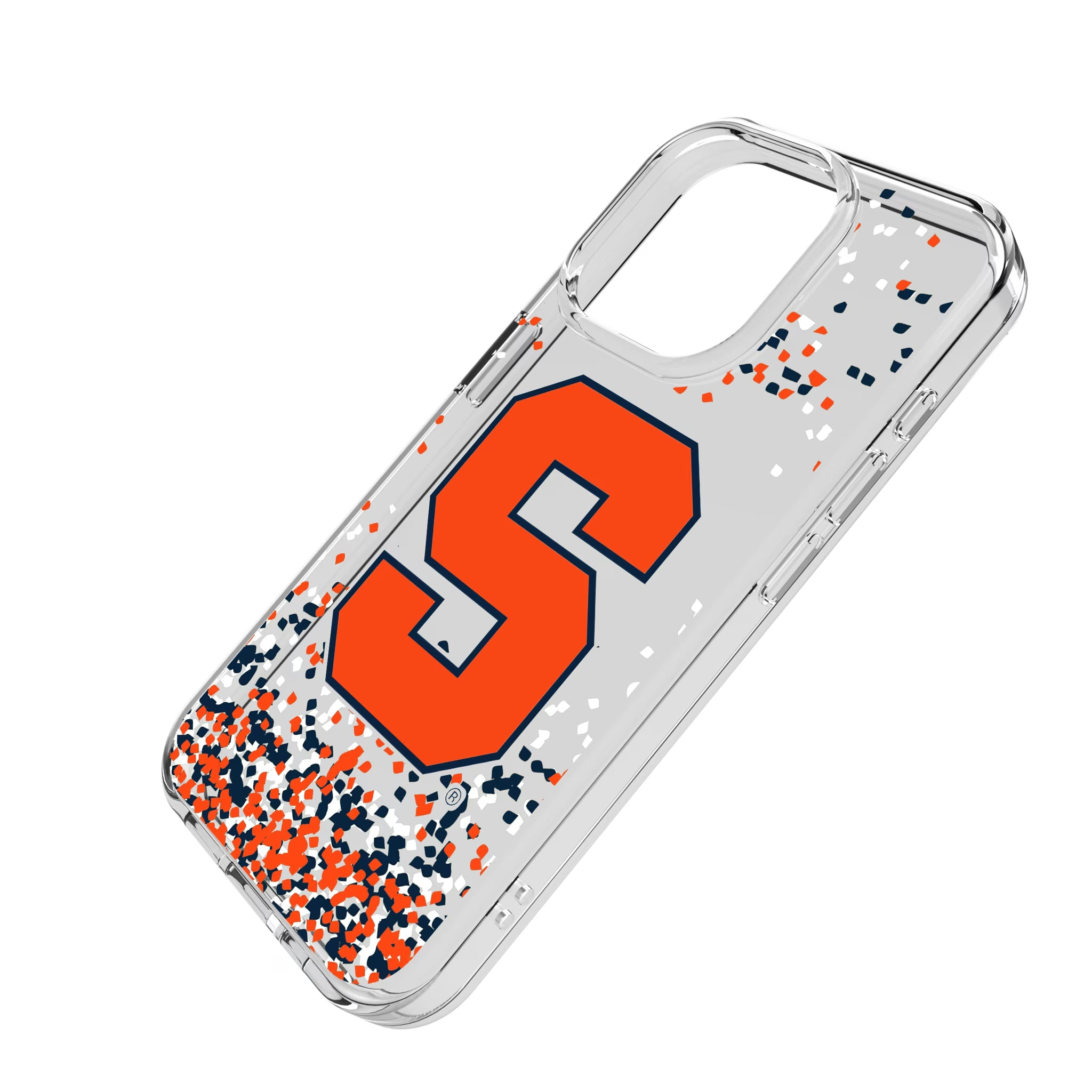 Syracuse University Orange Confetti iPhone Clear Phone Case for Apple iPhone - Isometric View